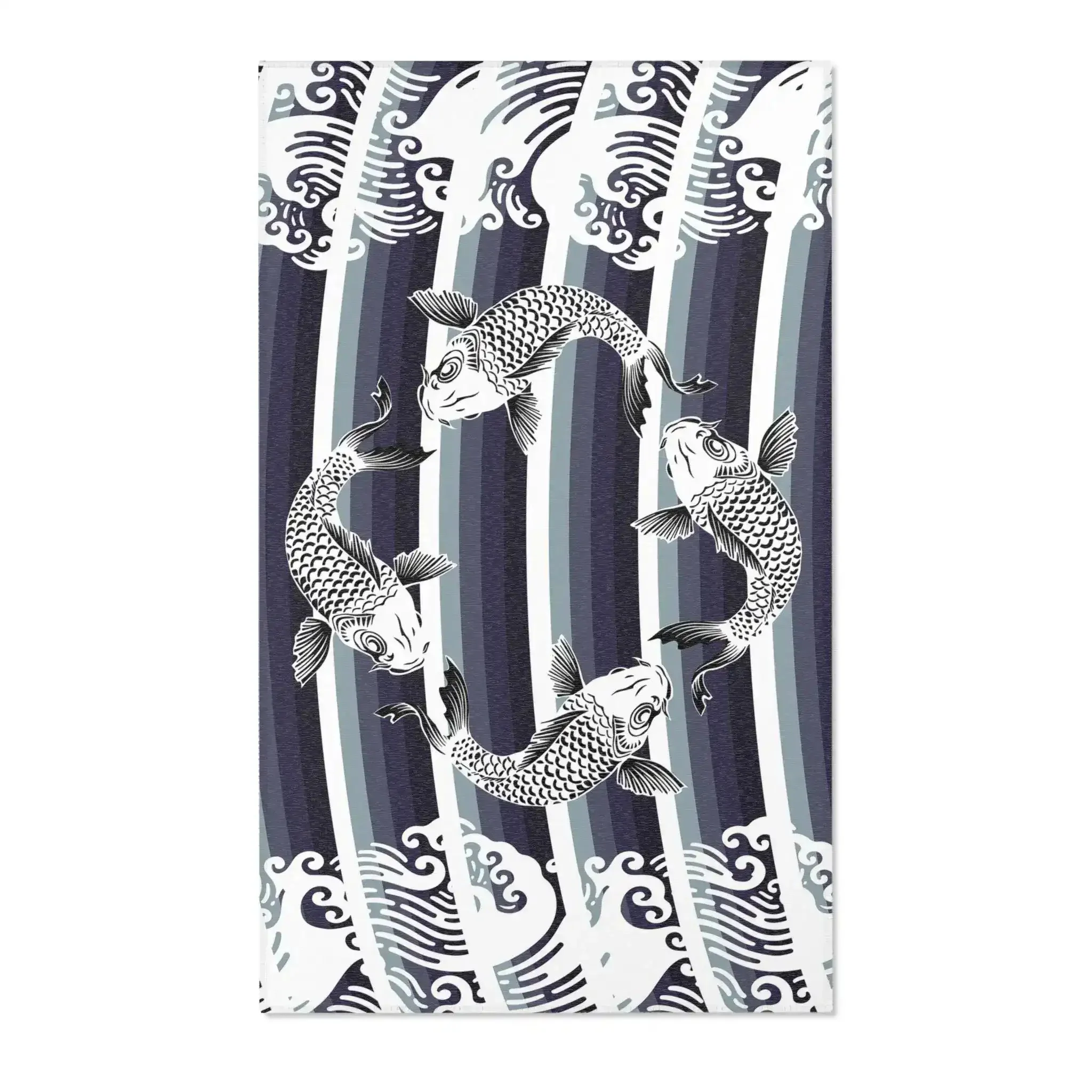 Circle of Koi Waves Accent Rug