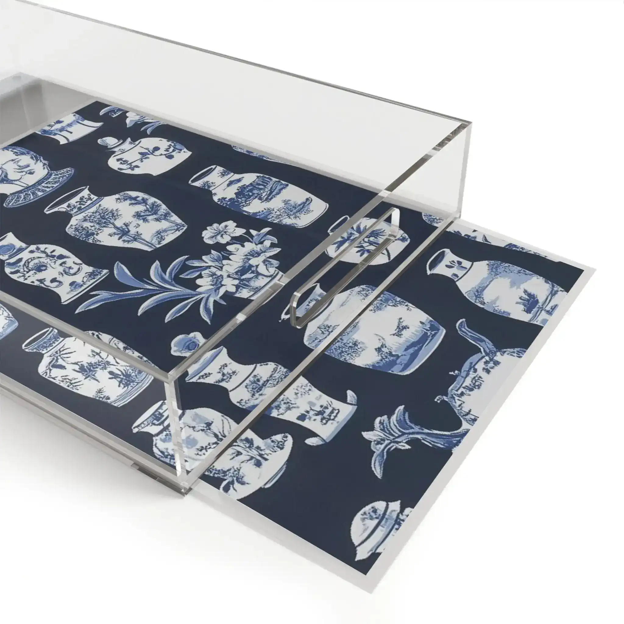 Classic Blue and White Porcelain Serving Tray - Image 4