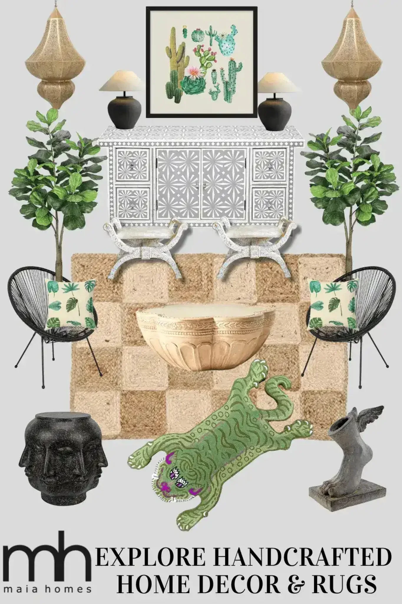 Classic Checker Jute Rug - Natural Color - Image 5