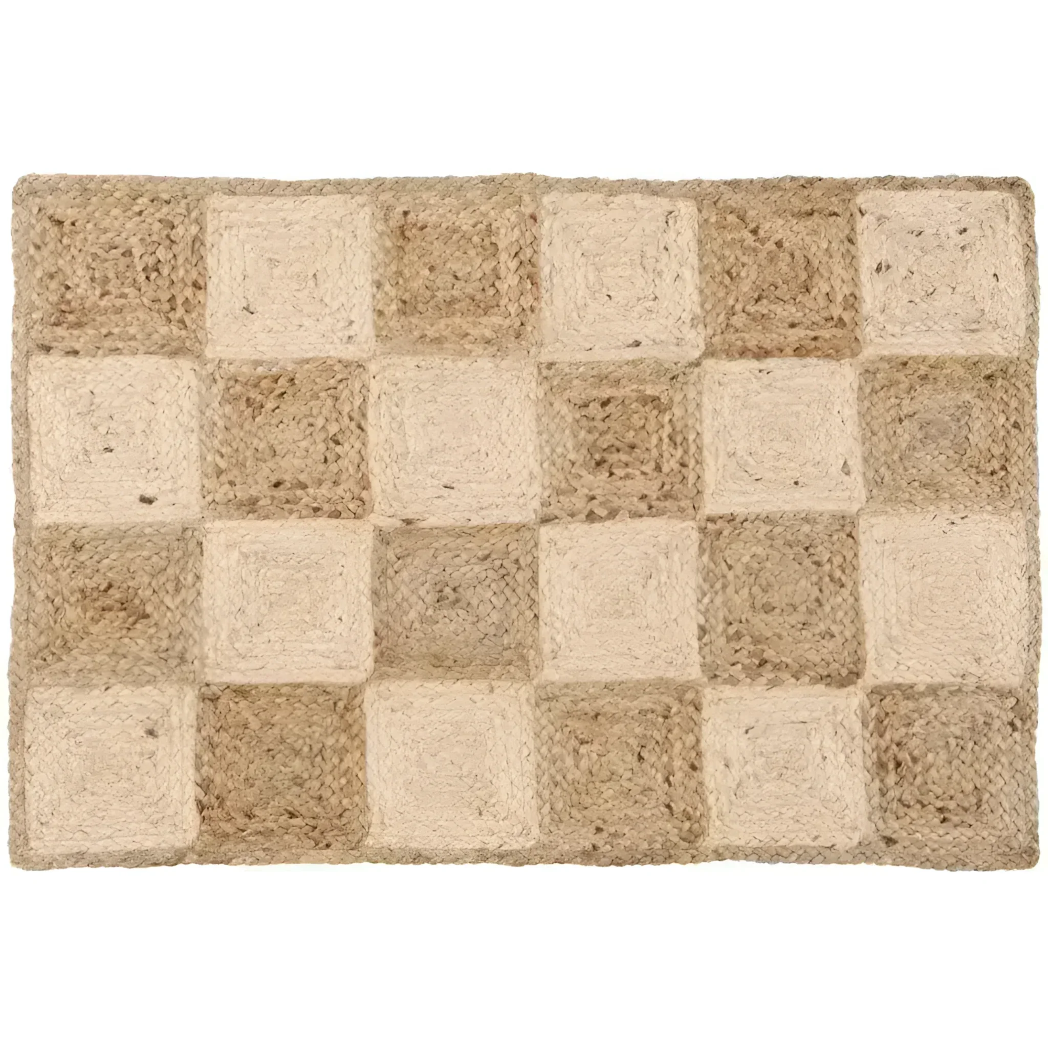 Classic Checker Jute Rug - Natural Color - Image 6