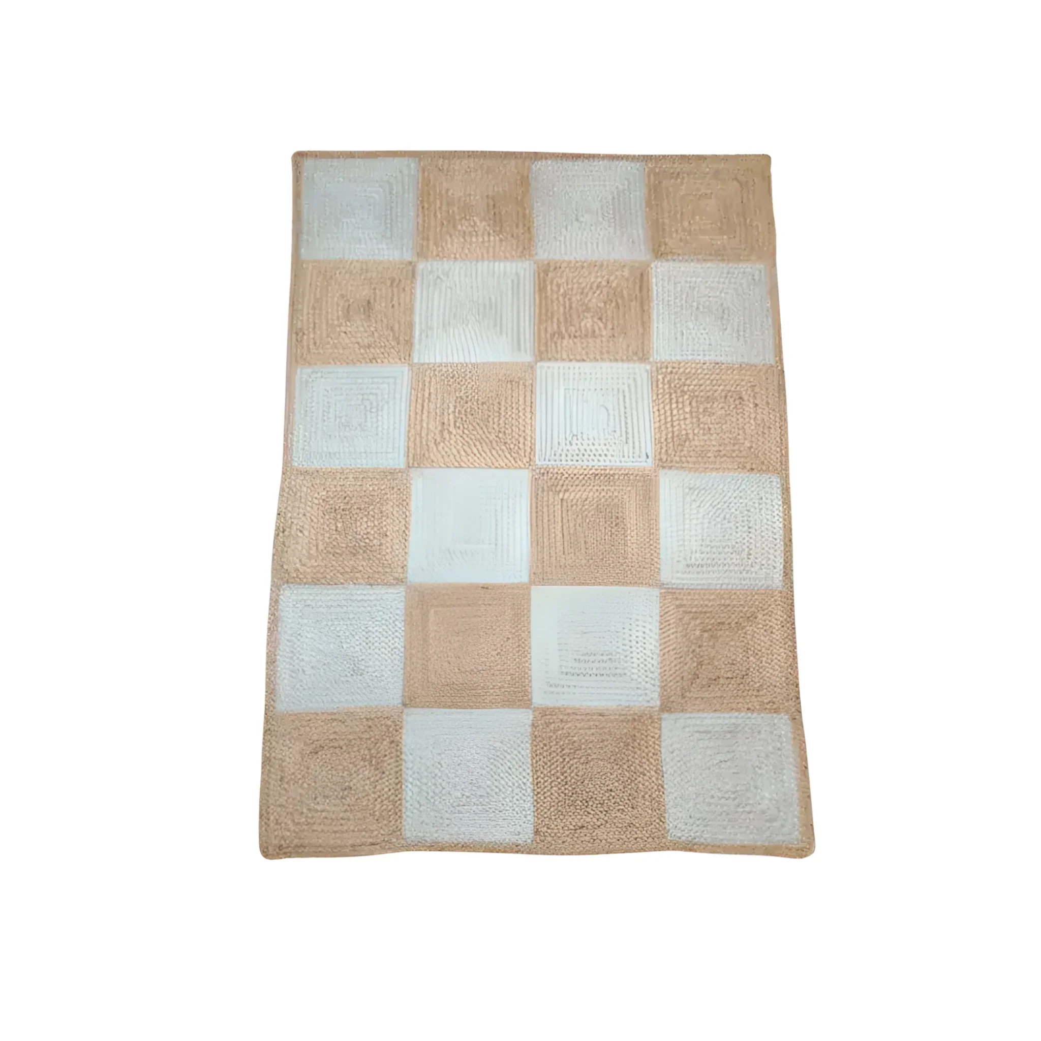 Classic Checker Jute Rug - Natural Color - Image 7