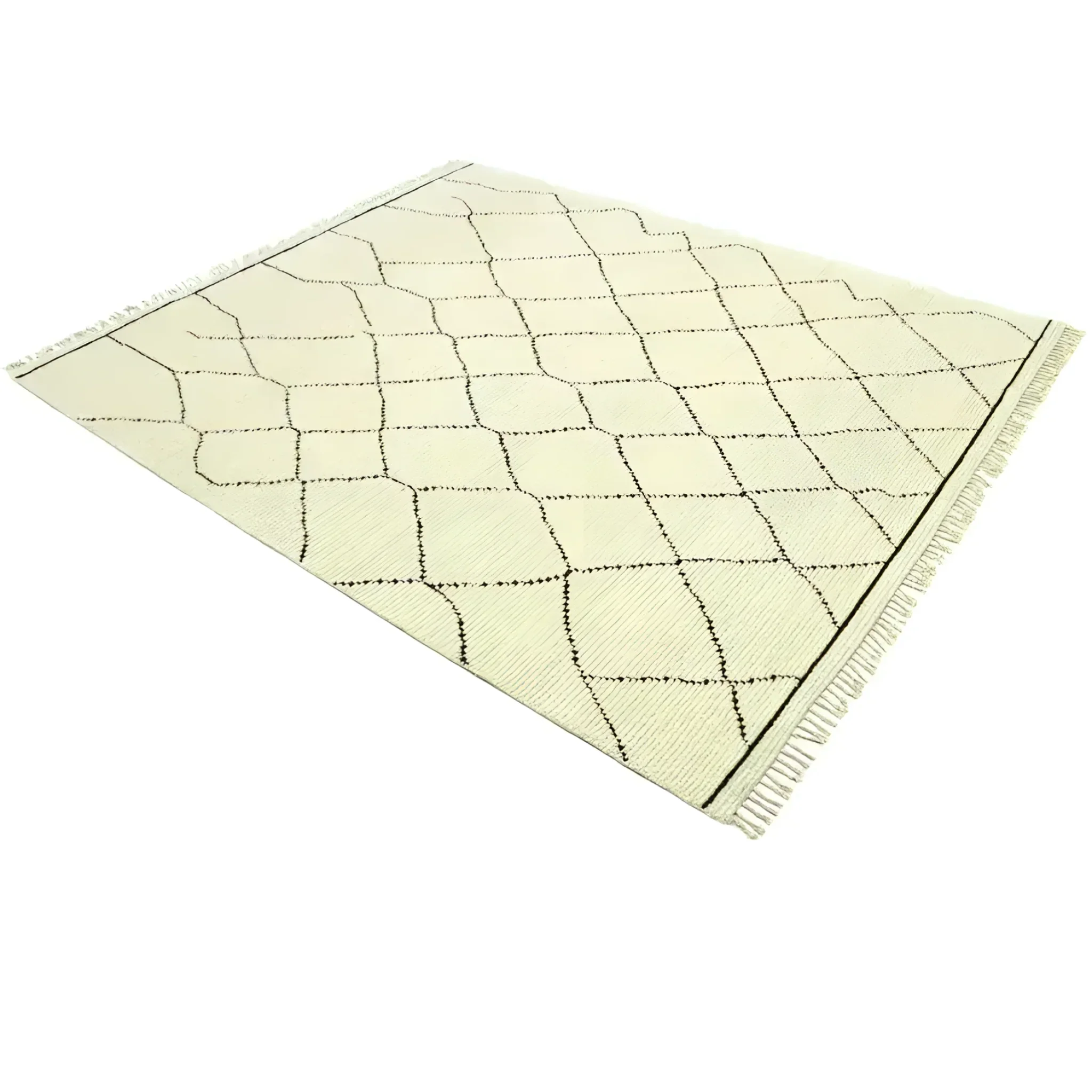 Classic Moroccan Hand Spun Wool Hand Knotted Area Rug - Image 6