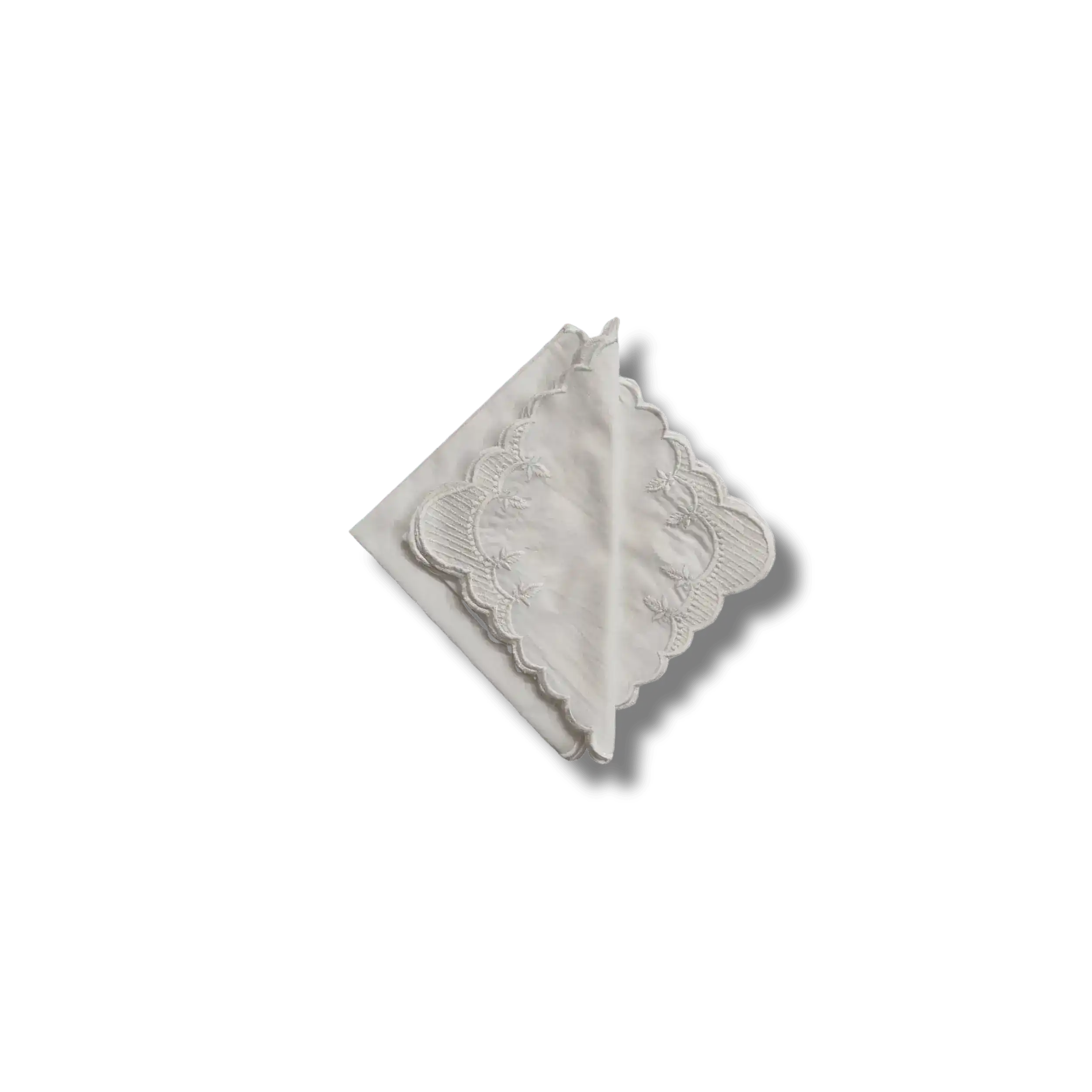 Classic White Embroidered Cotton Napkins - Image 4