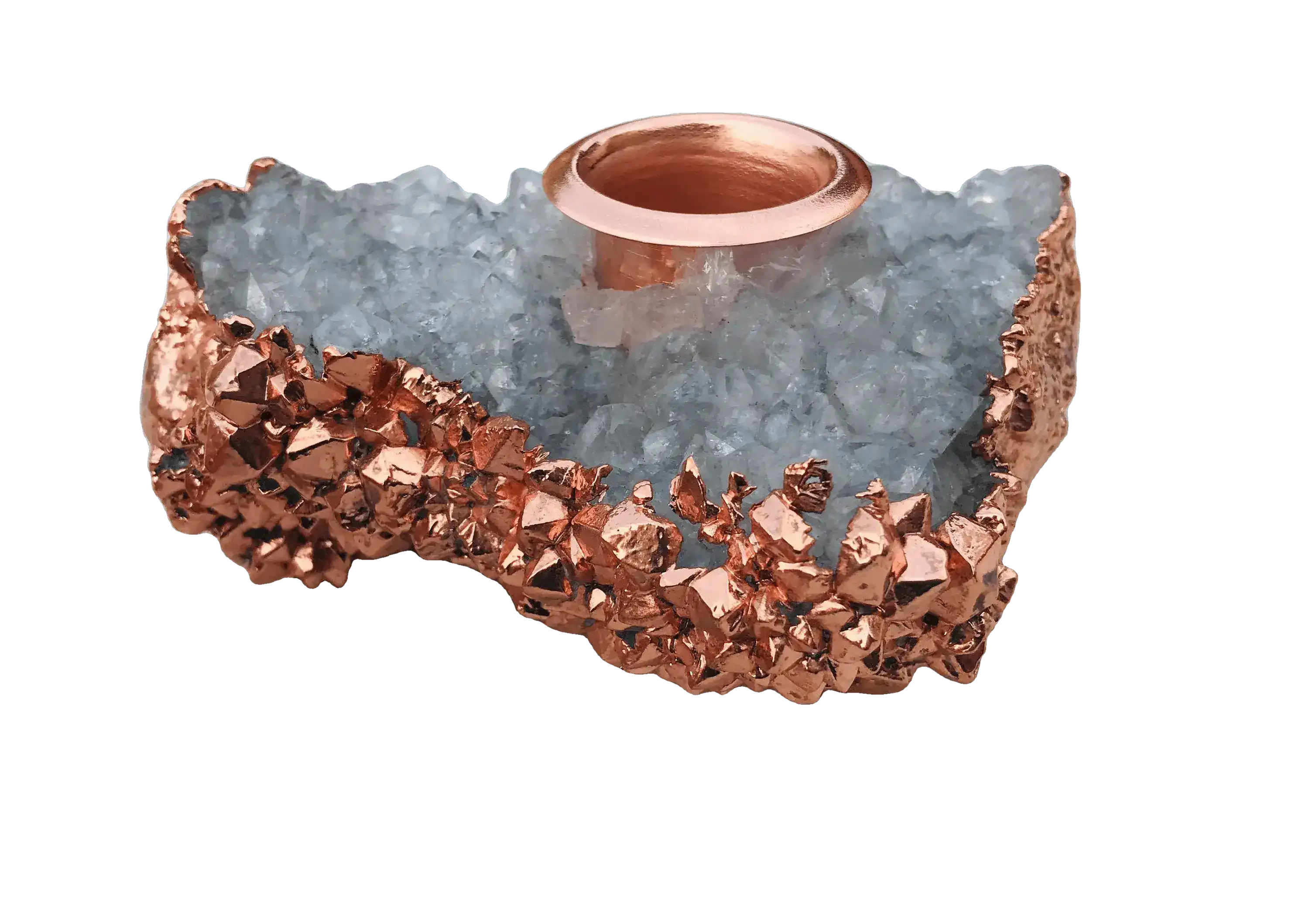 Clear Quartz Agate Gemstone Taper Candle Holder - Image 4
