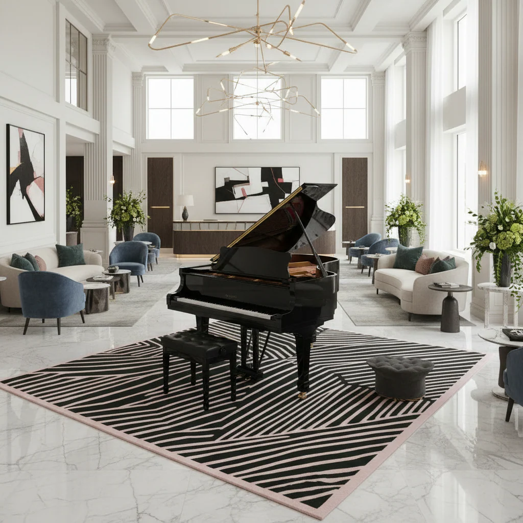 Coded Line Rhythm Hand Tufted Rug - Image 2