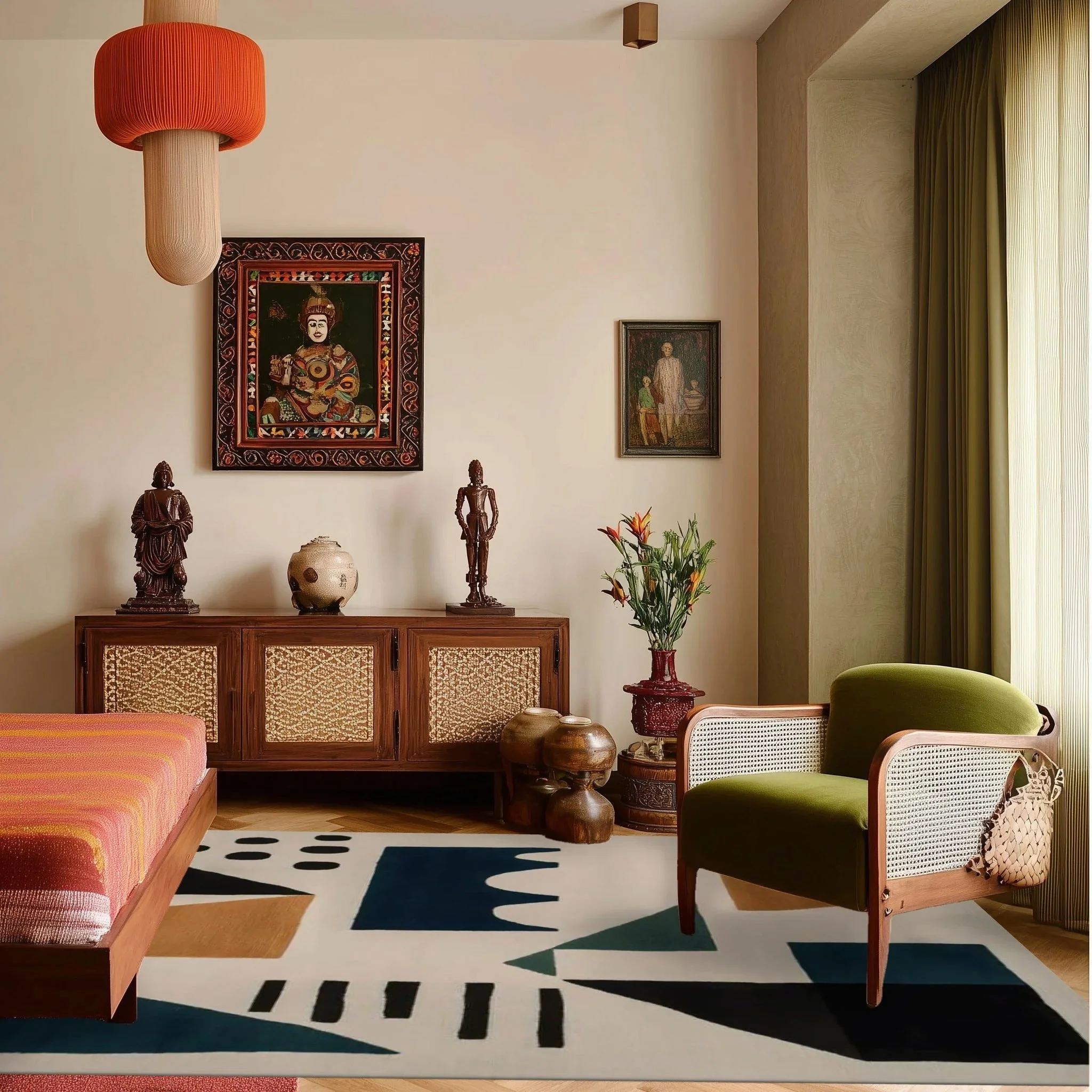 Color Block Code Hand Tufted Rug - Image 5