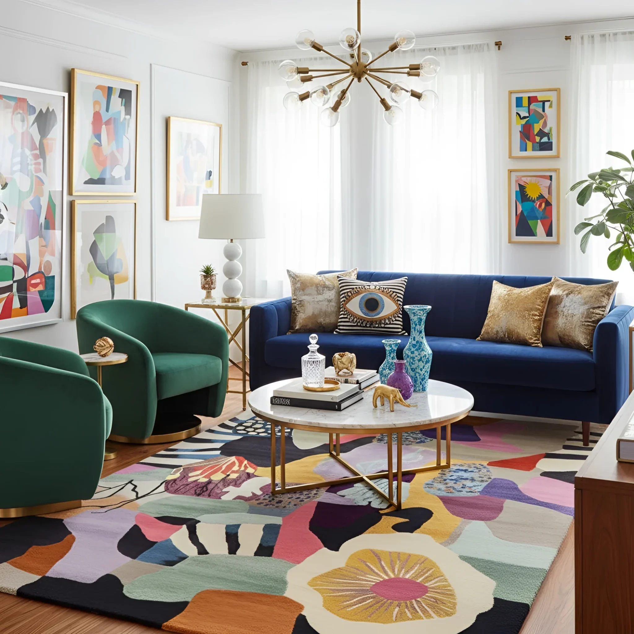 Color Bloom Chaos Hand Tufted Rug - Image 2
