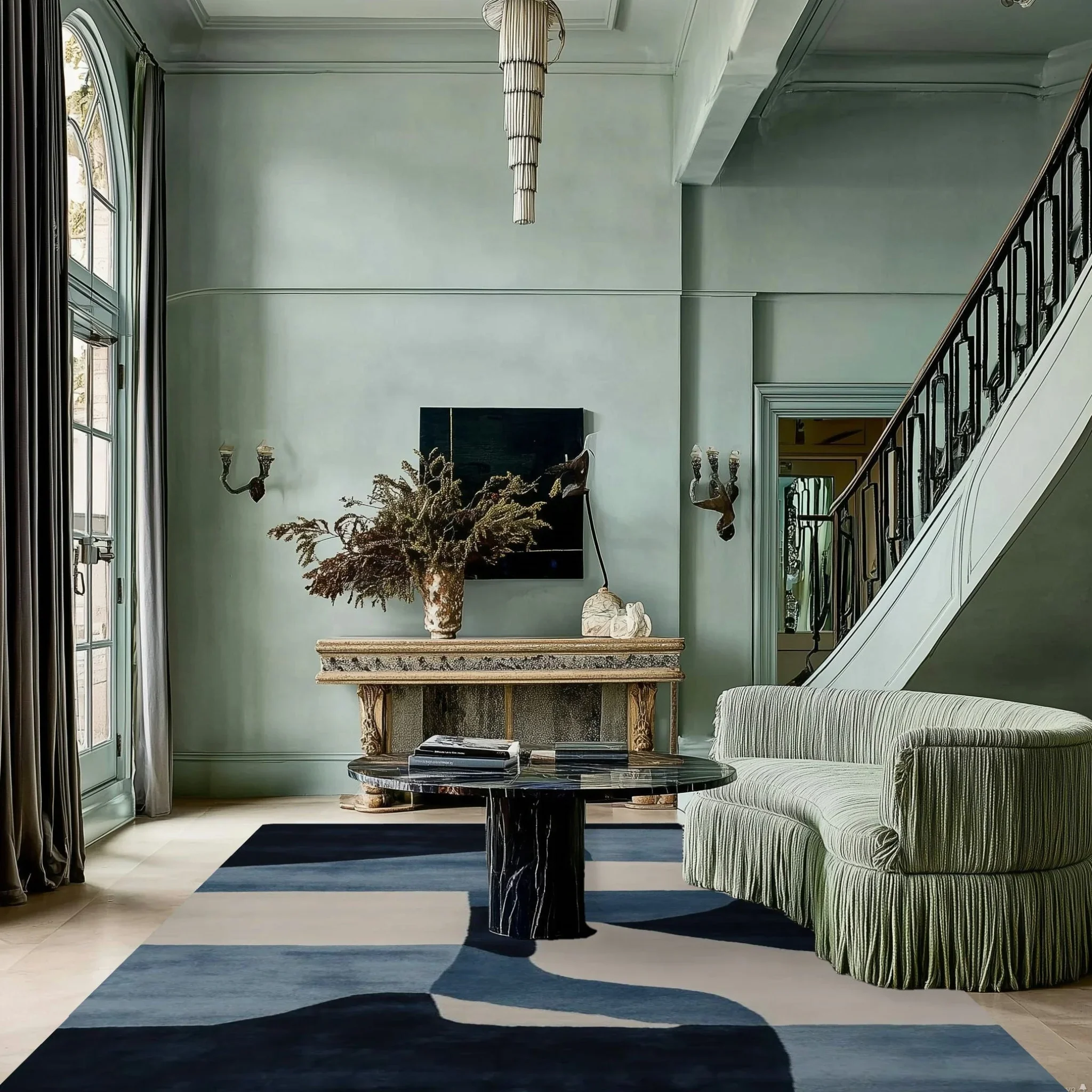 Color Cut Tension Hand Tufted Rug - Image 2