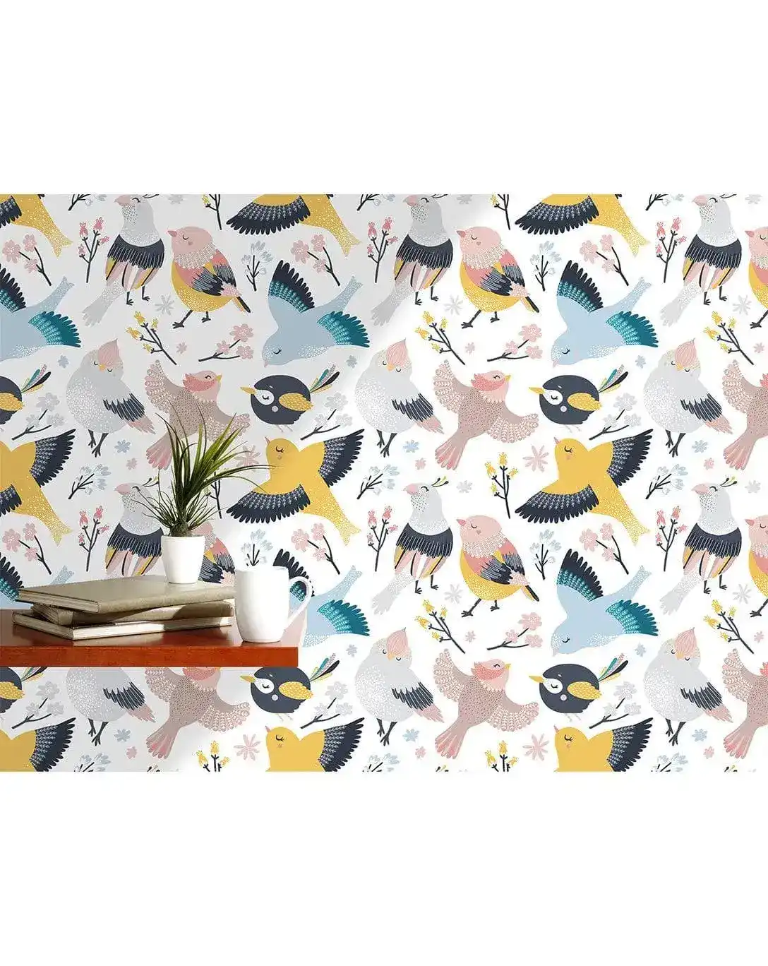 Colorful Birds Kids Print Removable Wallpaper - Image 2