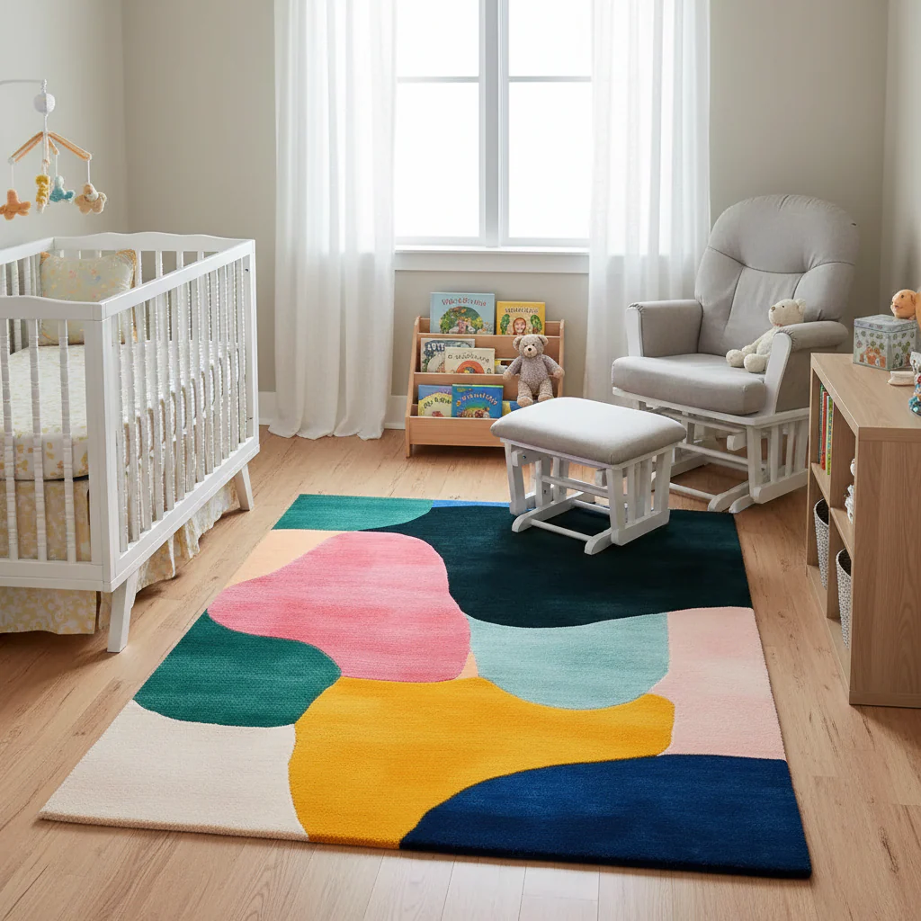 Colorful Chaos Hand Tufted Wool Rug - Image 2