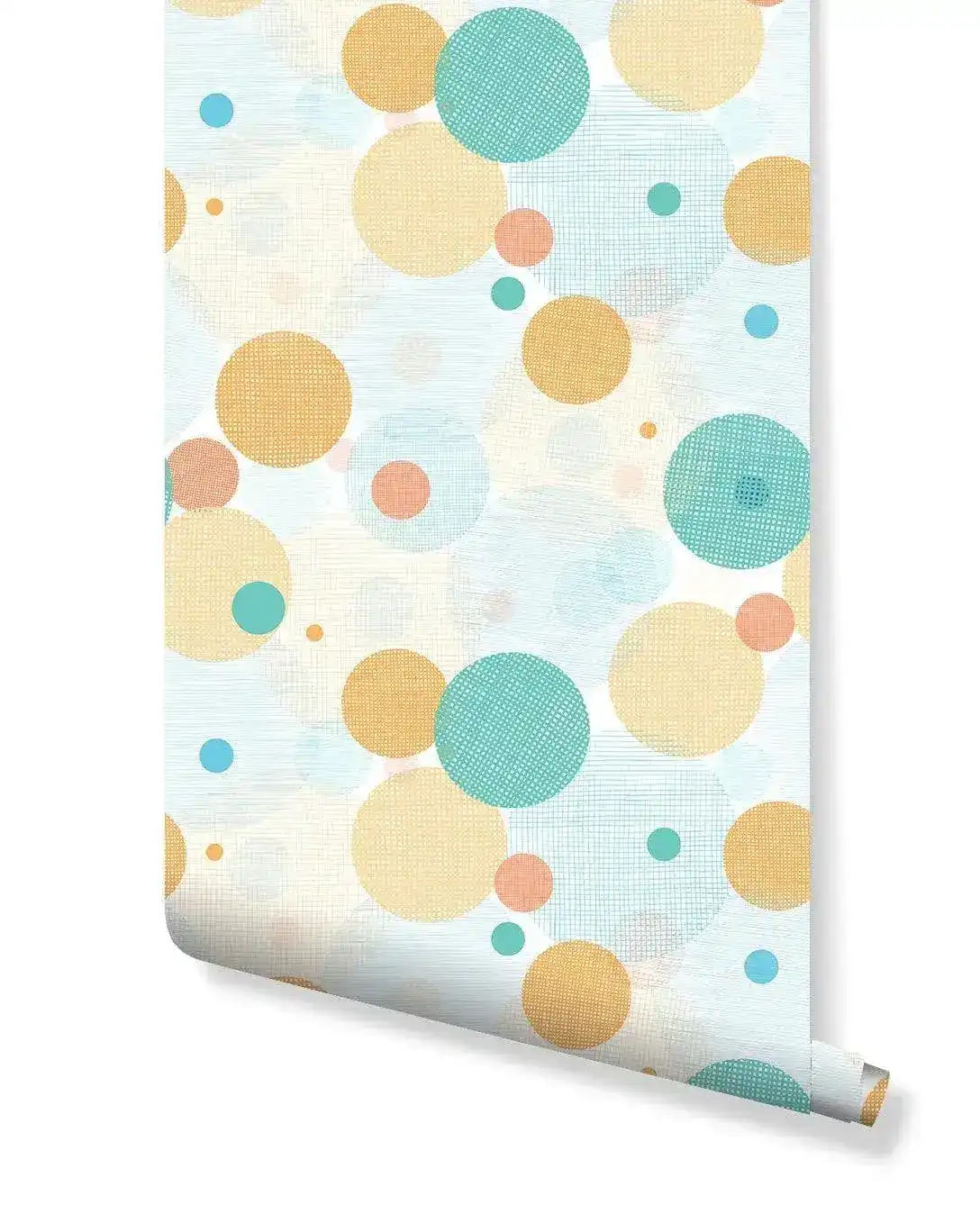 Colorful Fabric Print Circles Removable Wallpaper - Image 4