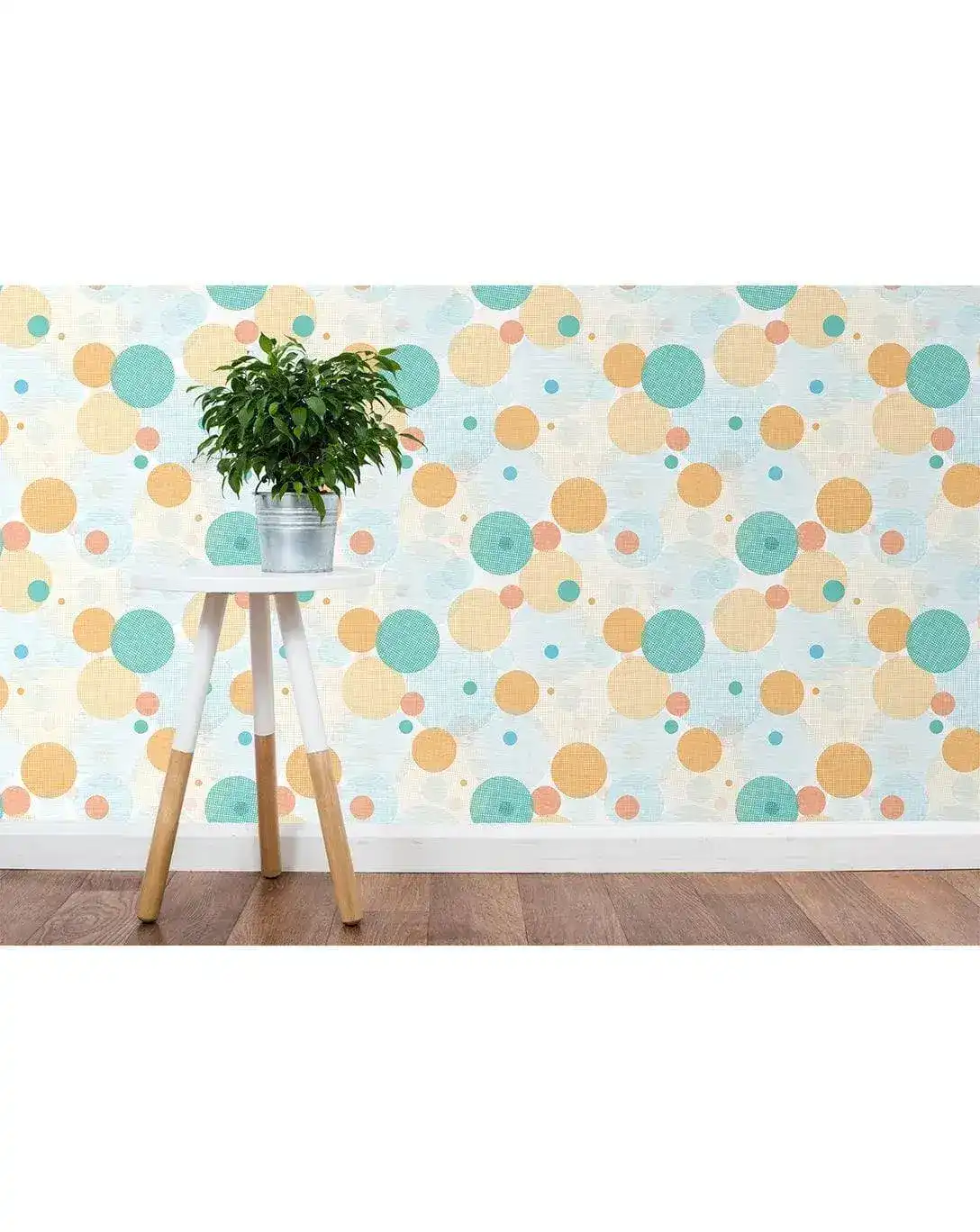 Colorful Fabric Print Circles Removable Wallpaper - Image 6