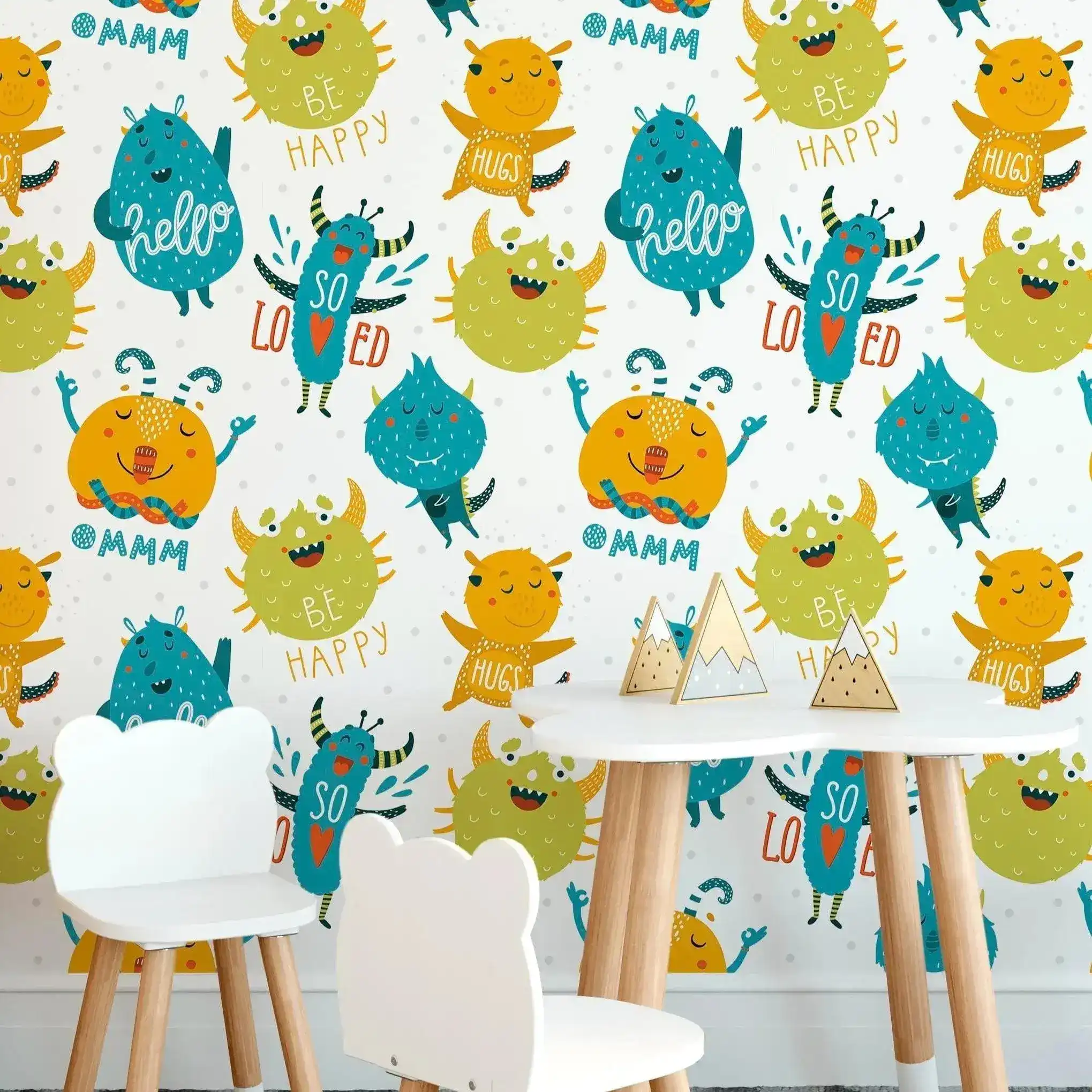 Colorful Lovely Monsters Removable Wallpaper - Image 2
