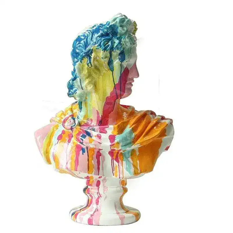Colorful Splash Paint over David's Plaster Sculpture - Image 3