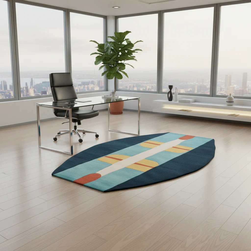 Constructive Contrast Curve Hand Tufted Rug - Image 2