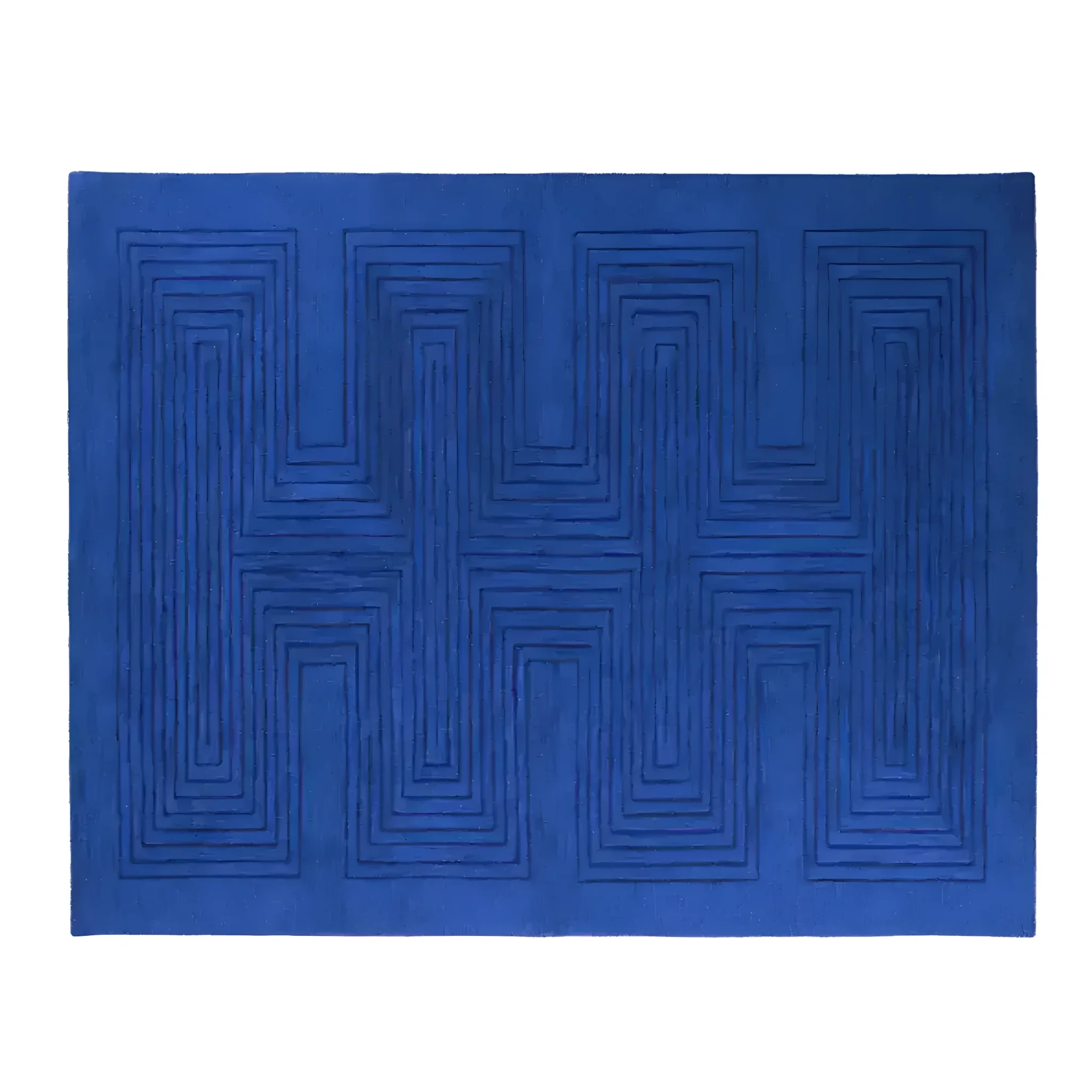 Blue Arctic Geo Modern Hand Tufted Wool Rug Runner 16 ft - Image 21