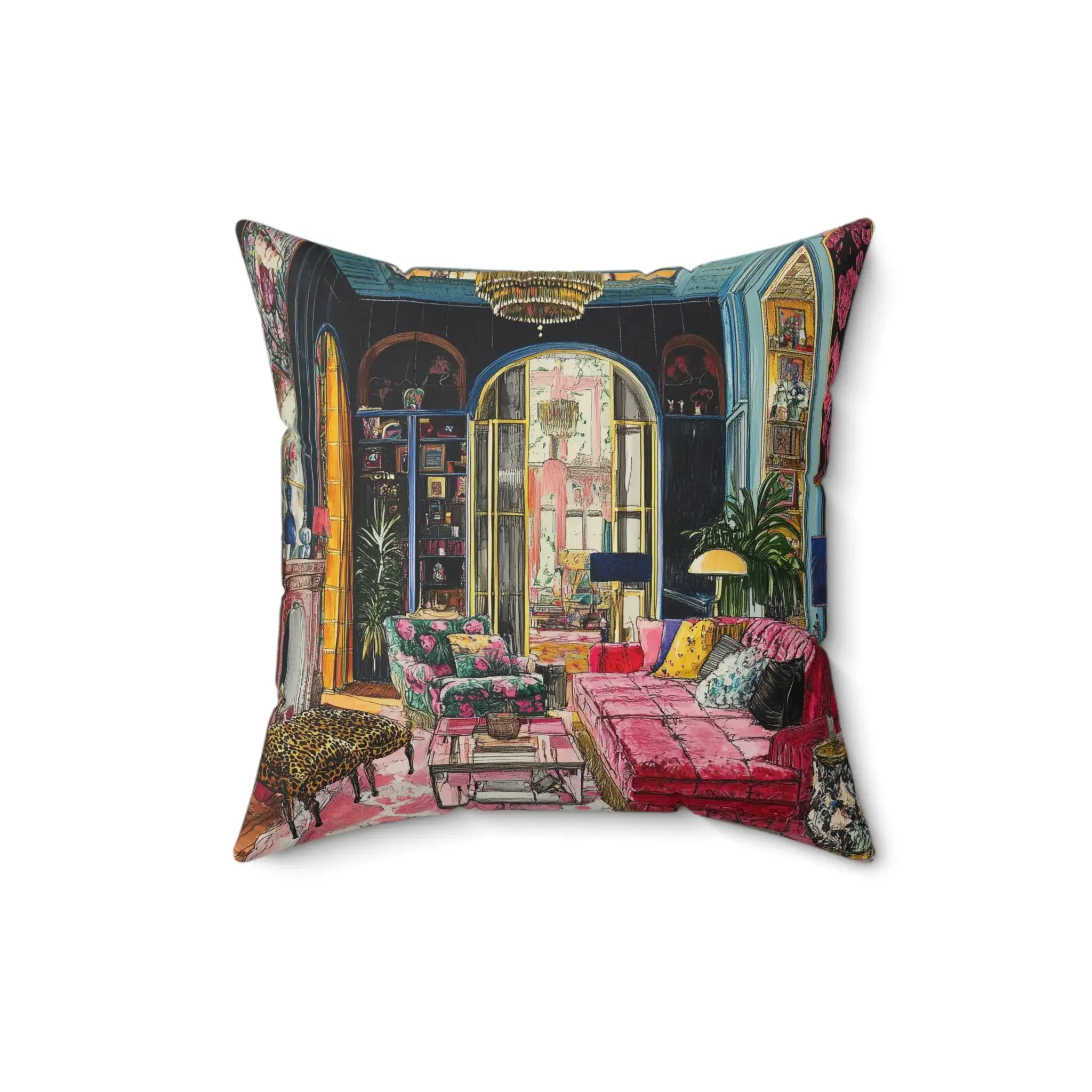 Blush Drama Abstract Throw Pillow - Image 2