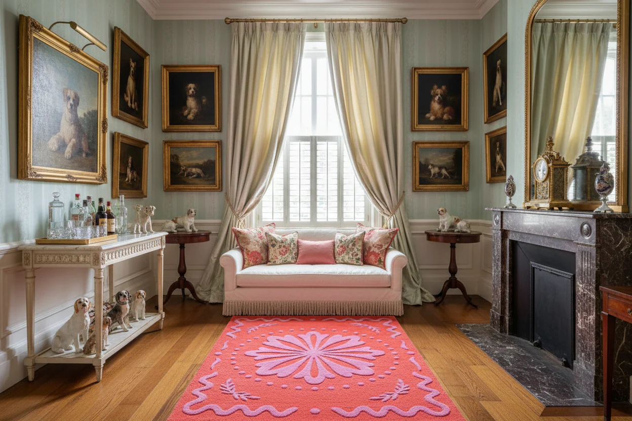 Coral Bloom Medallion Hand Tufted Rug - Image 4