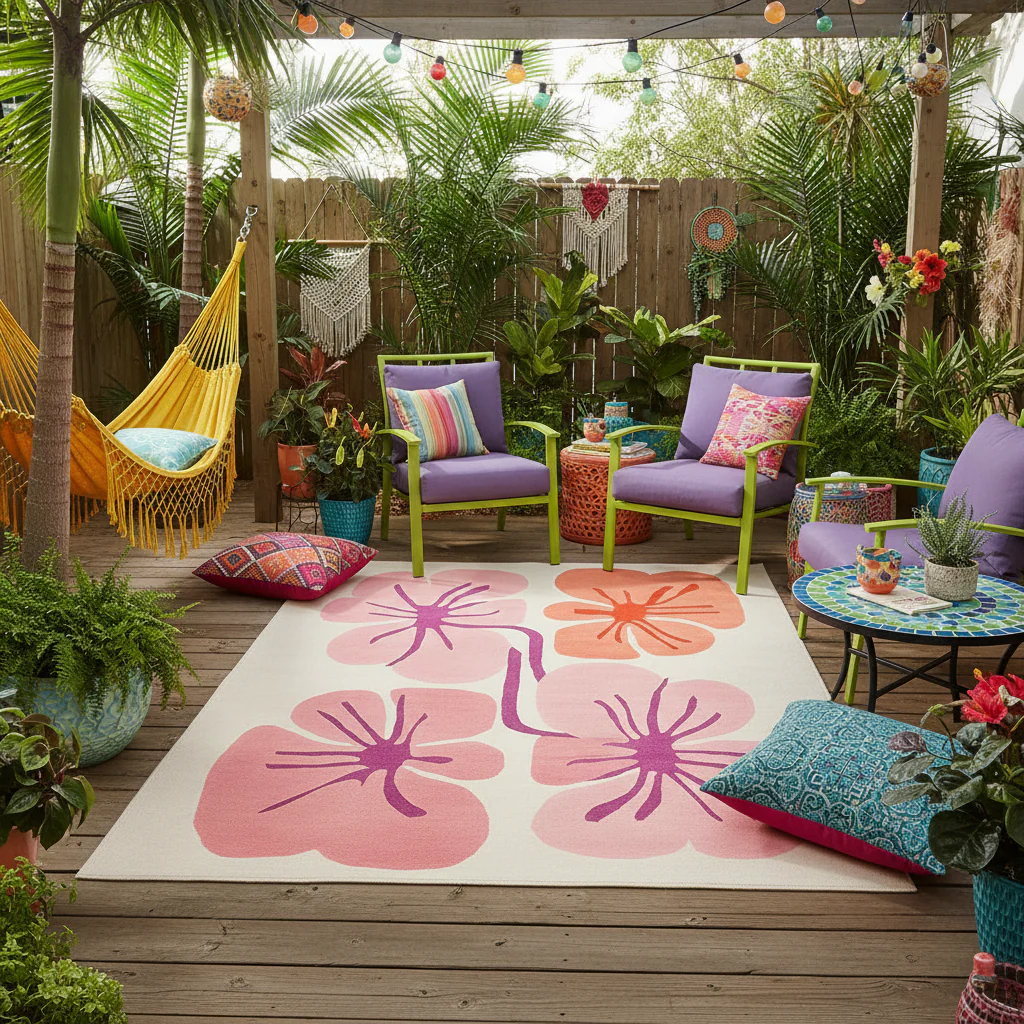Coral Dreamscape Hand Tufted Wool Rug - Image 3