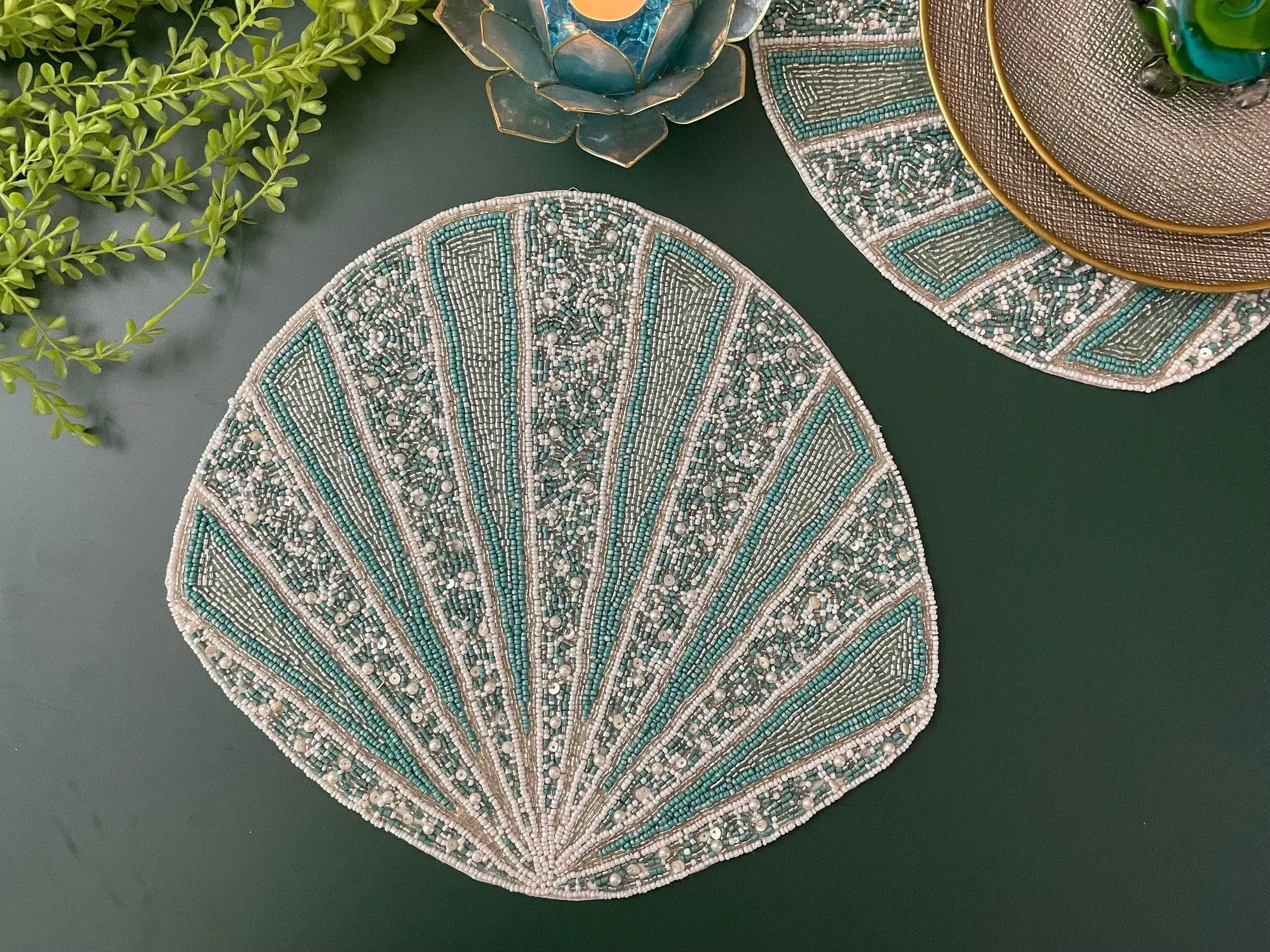 Coral Reef Beaded Placemat - Set of 4 - Image 4