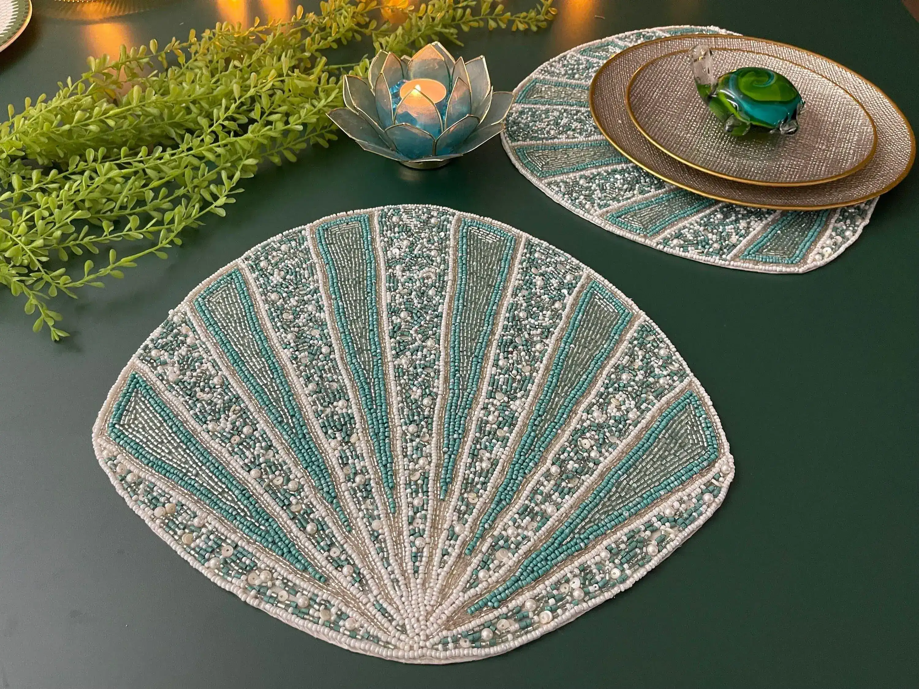 Coral Reef Beaded Placemat - Set of 4 - Image 7