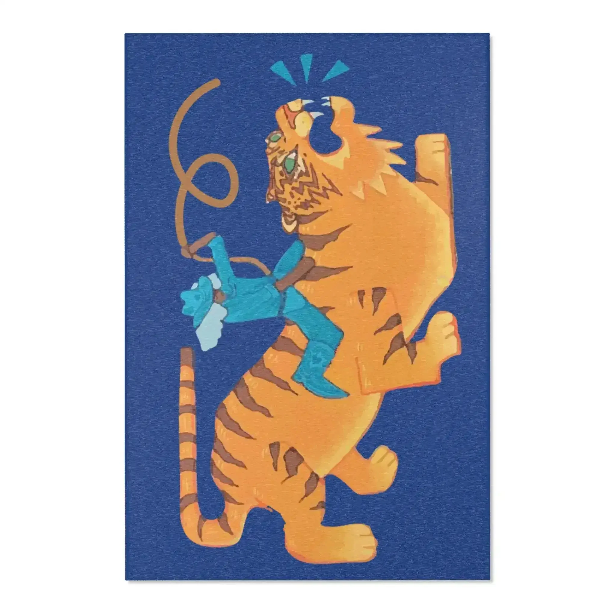 Cowboy Riding Tiger Accent rug - Image 3