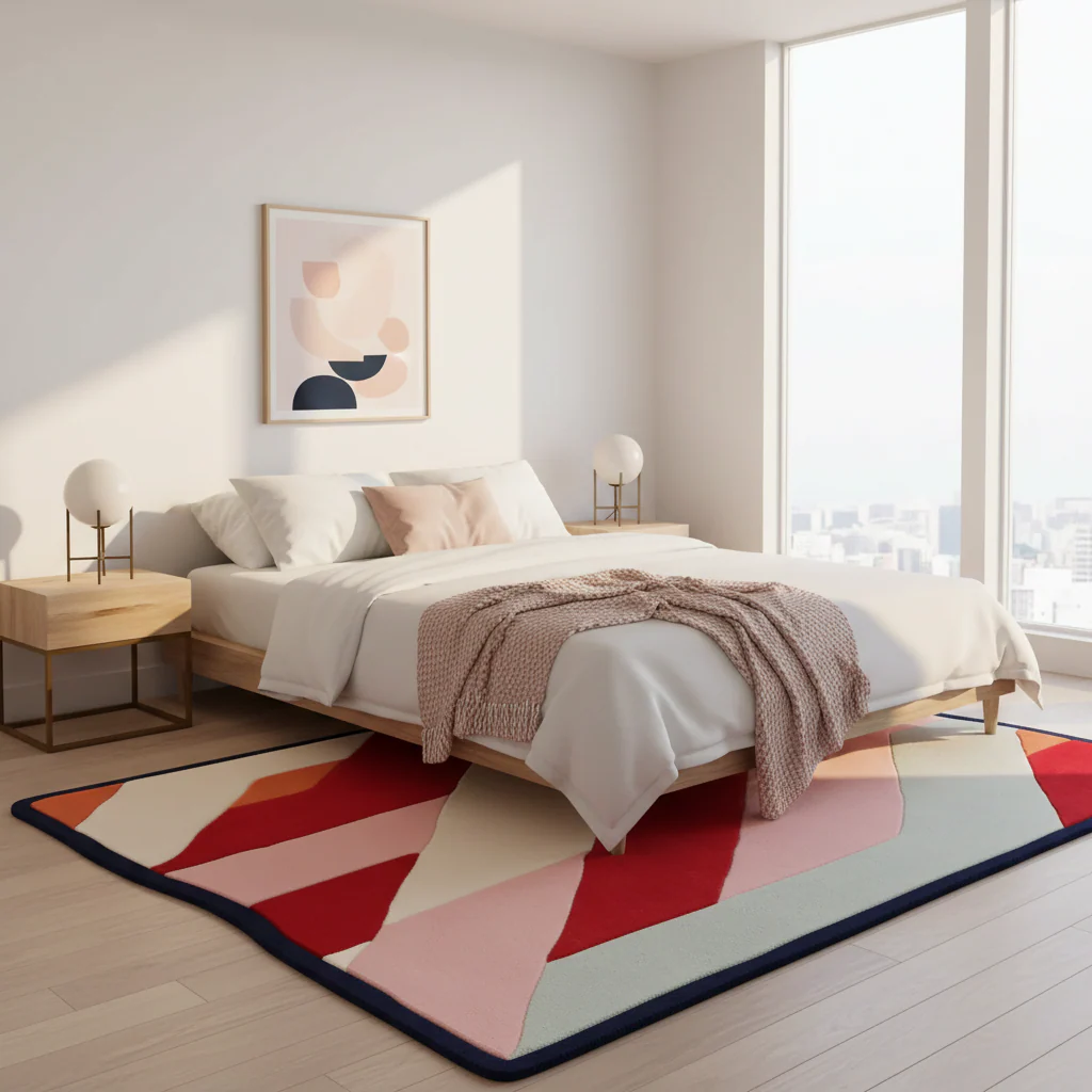 Crimson Candy Stripes Hand Tufted Rugs - Image 2