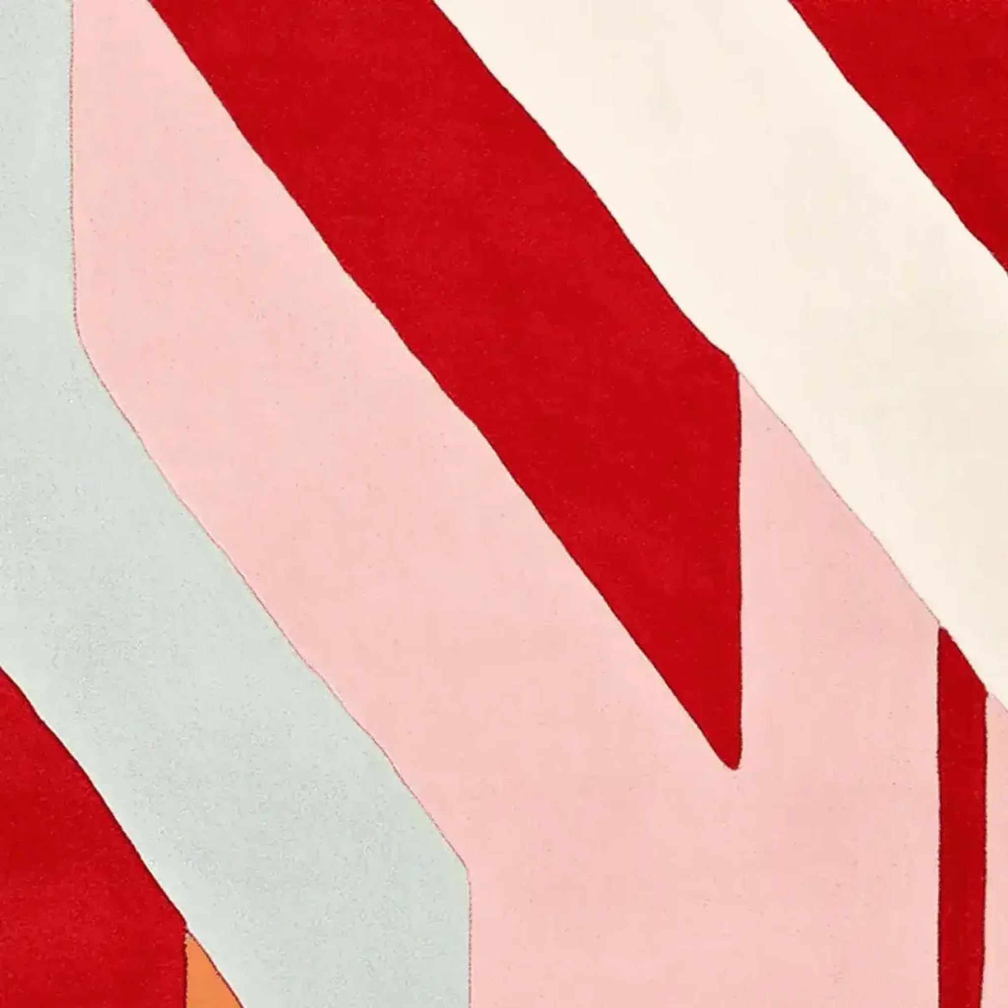 Crimson Candy Stripes Hand Tufted Rugs - Image 4