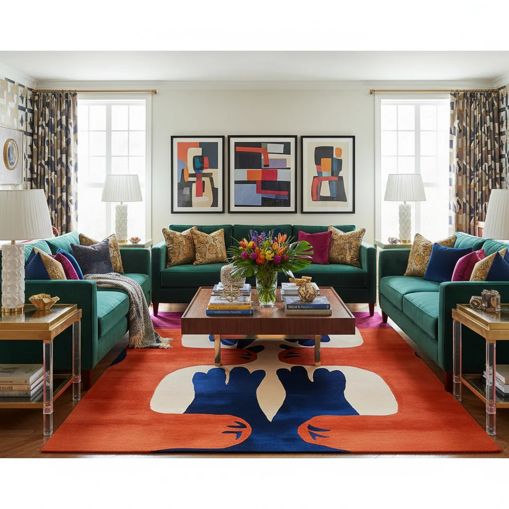 Crimson Claw Convergence Hand Tufted Wool Rug - Image 2