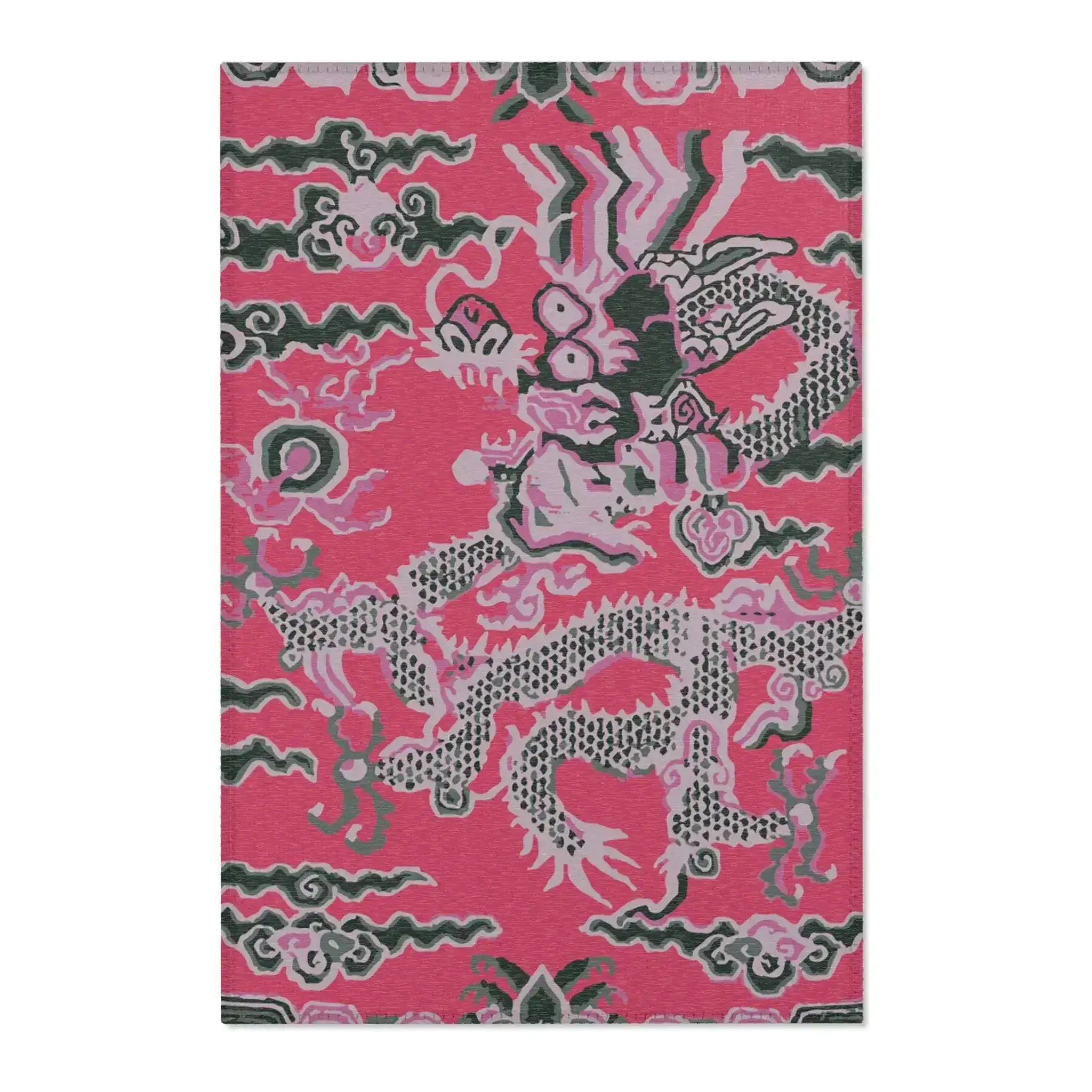 Crimson Imperial Dragon Accent Rug - Image 2