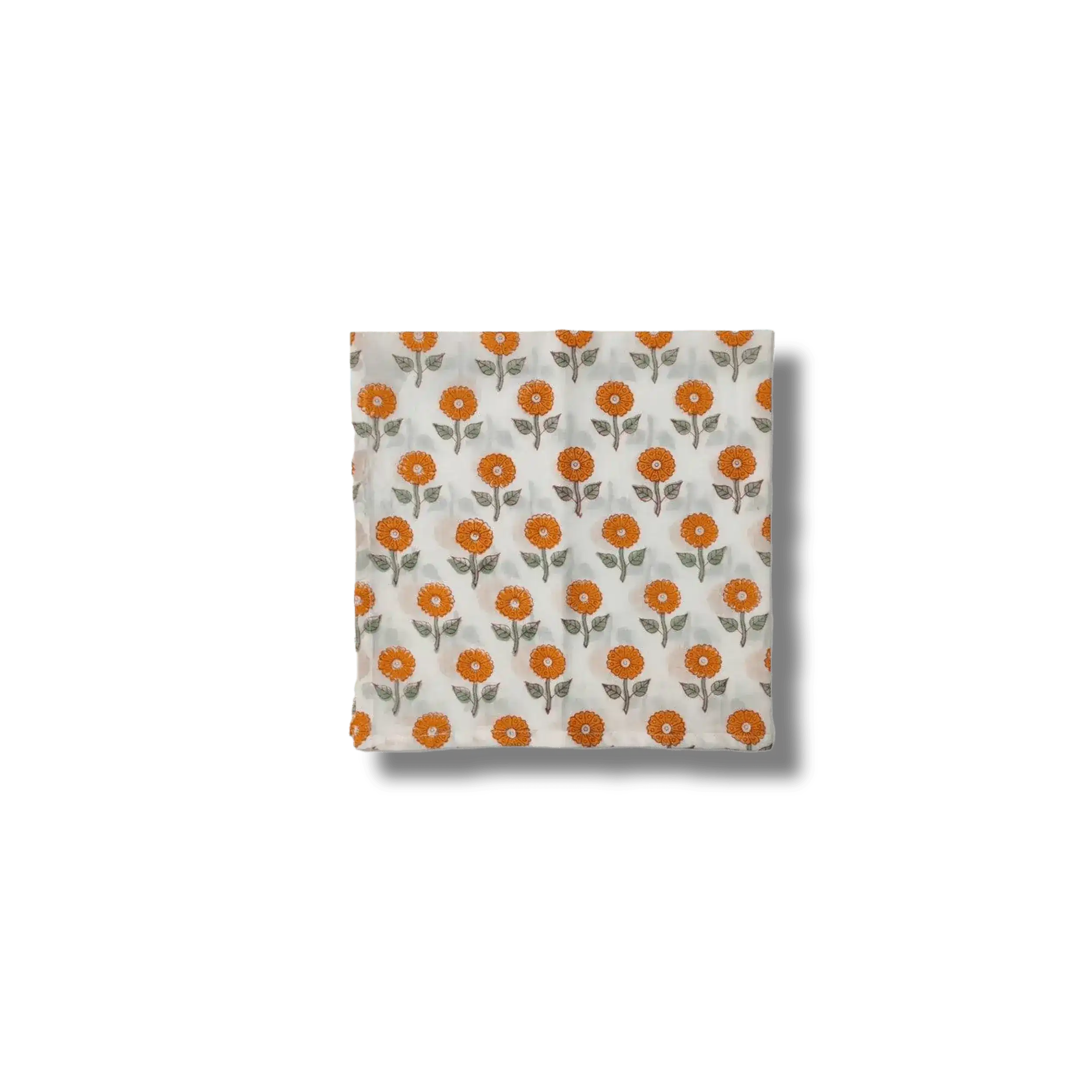 Daisy Block Printed Cotton Napkins - Image 6