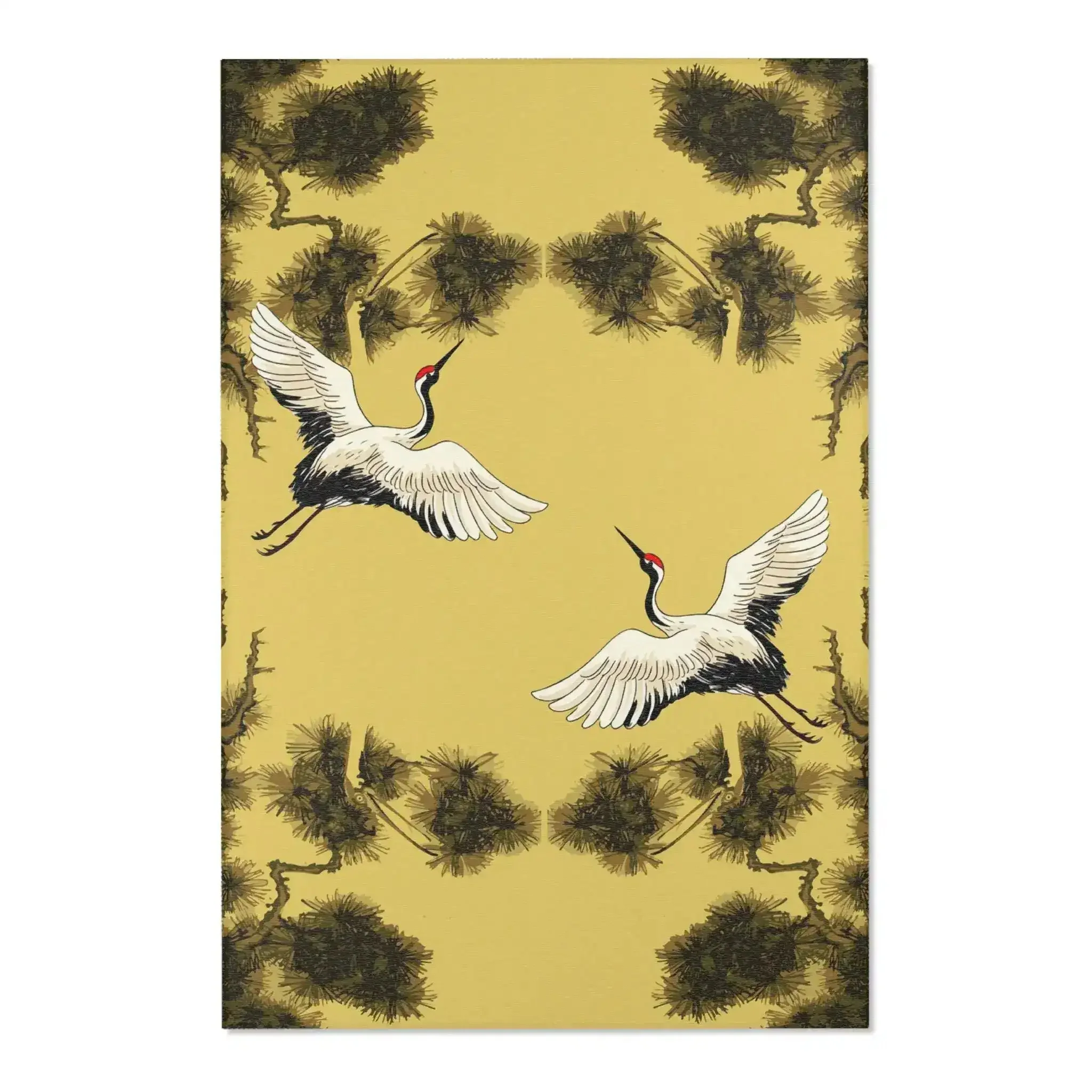 Dancing Cranes in Golden Grove Accent Rug - Image 3