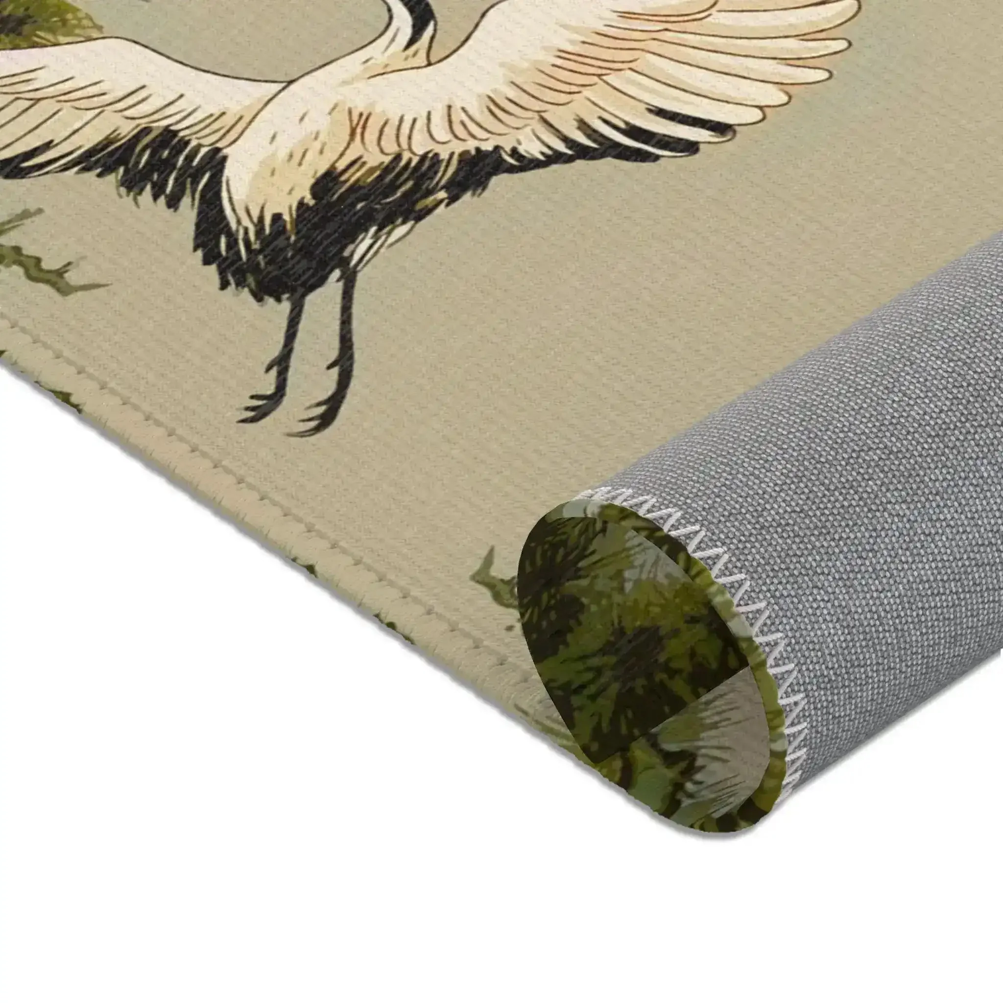 Dancing Cranes in Olive Grove Accent Rug - Image 7