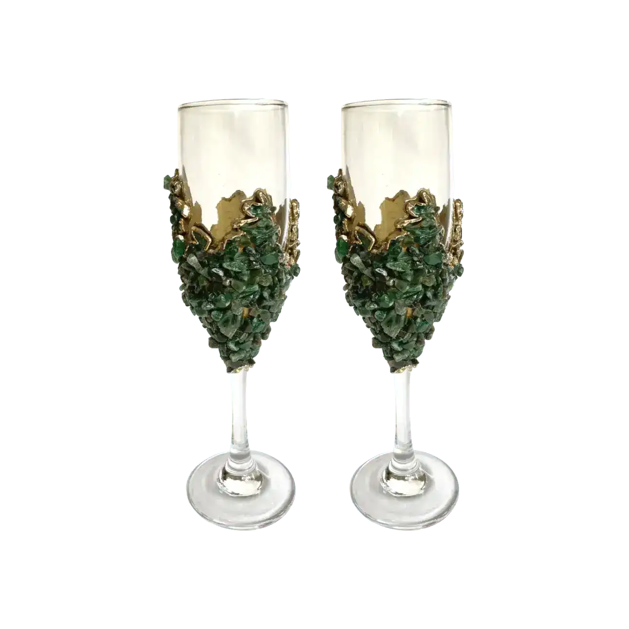 Dark Green Quartz Wine Glass - Set of 2