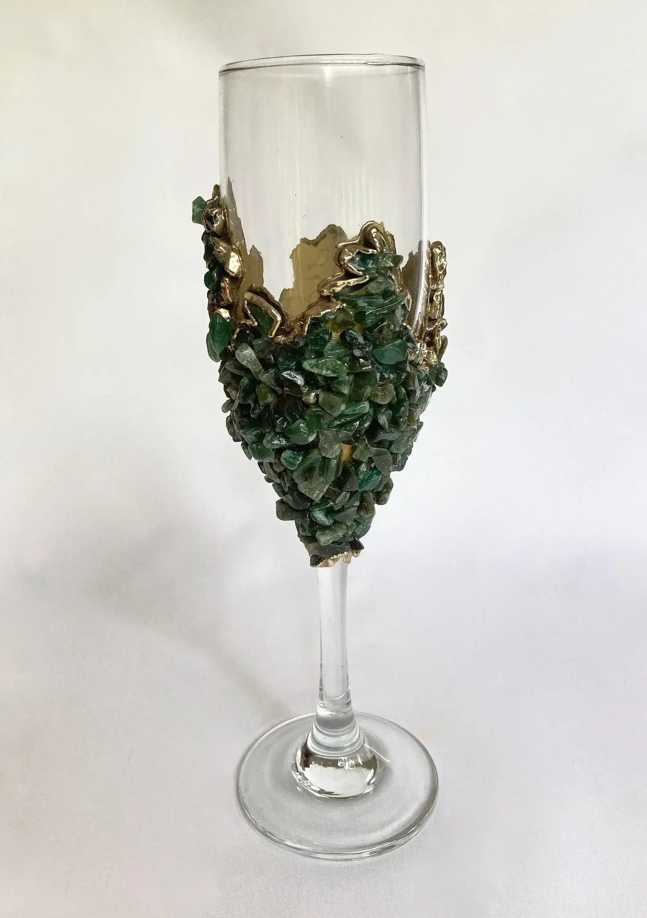 Dark Green Quartz Wine Glass - Set of 2 - Image 2