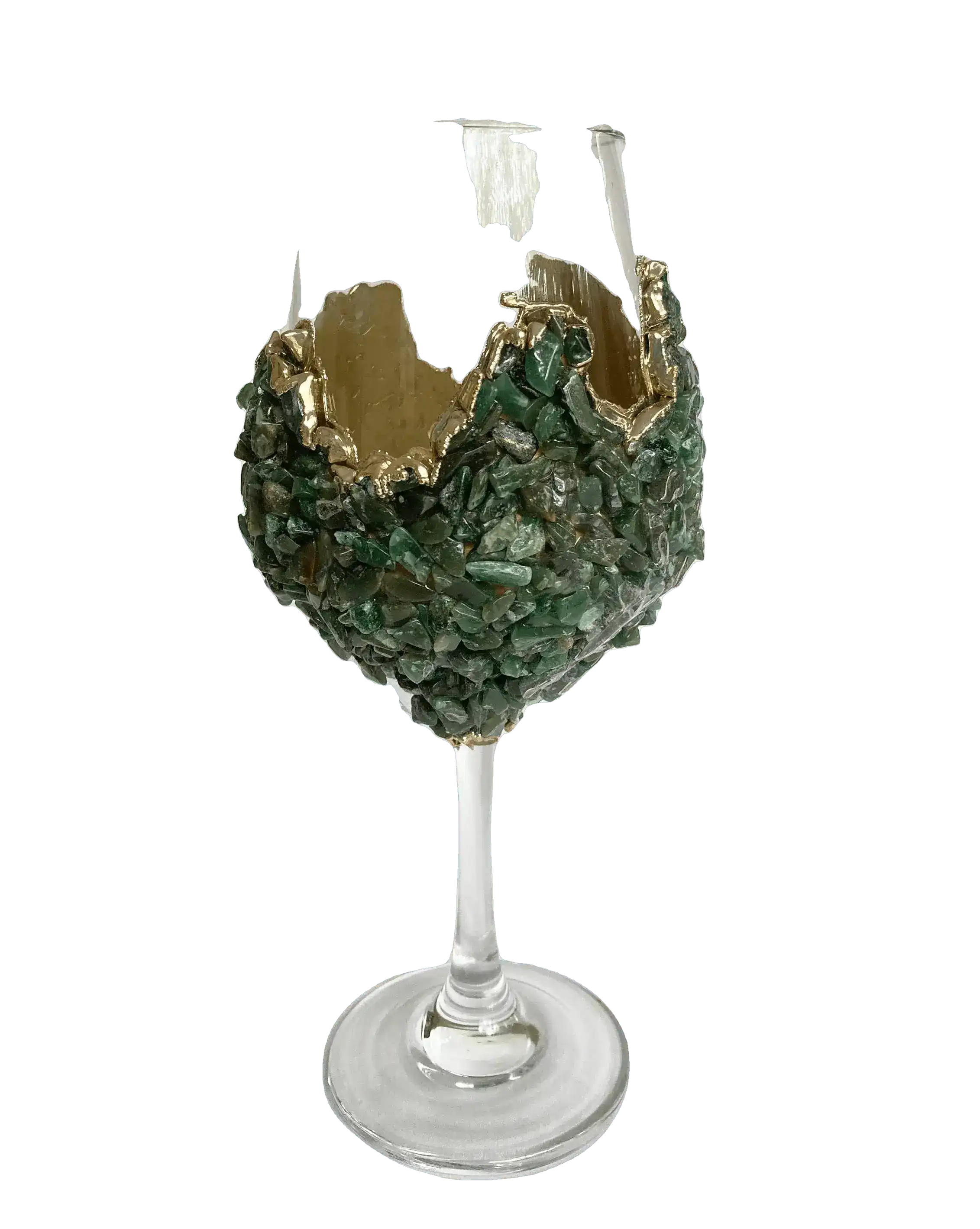 Dark Green Quartz Wine Glass - Set of 2 - Image 3