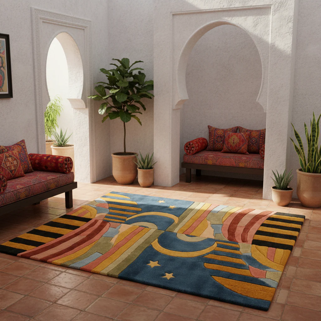 Day and Night Hand Tufted Wool Rug - Image 2