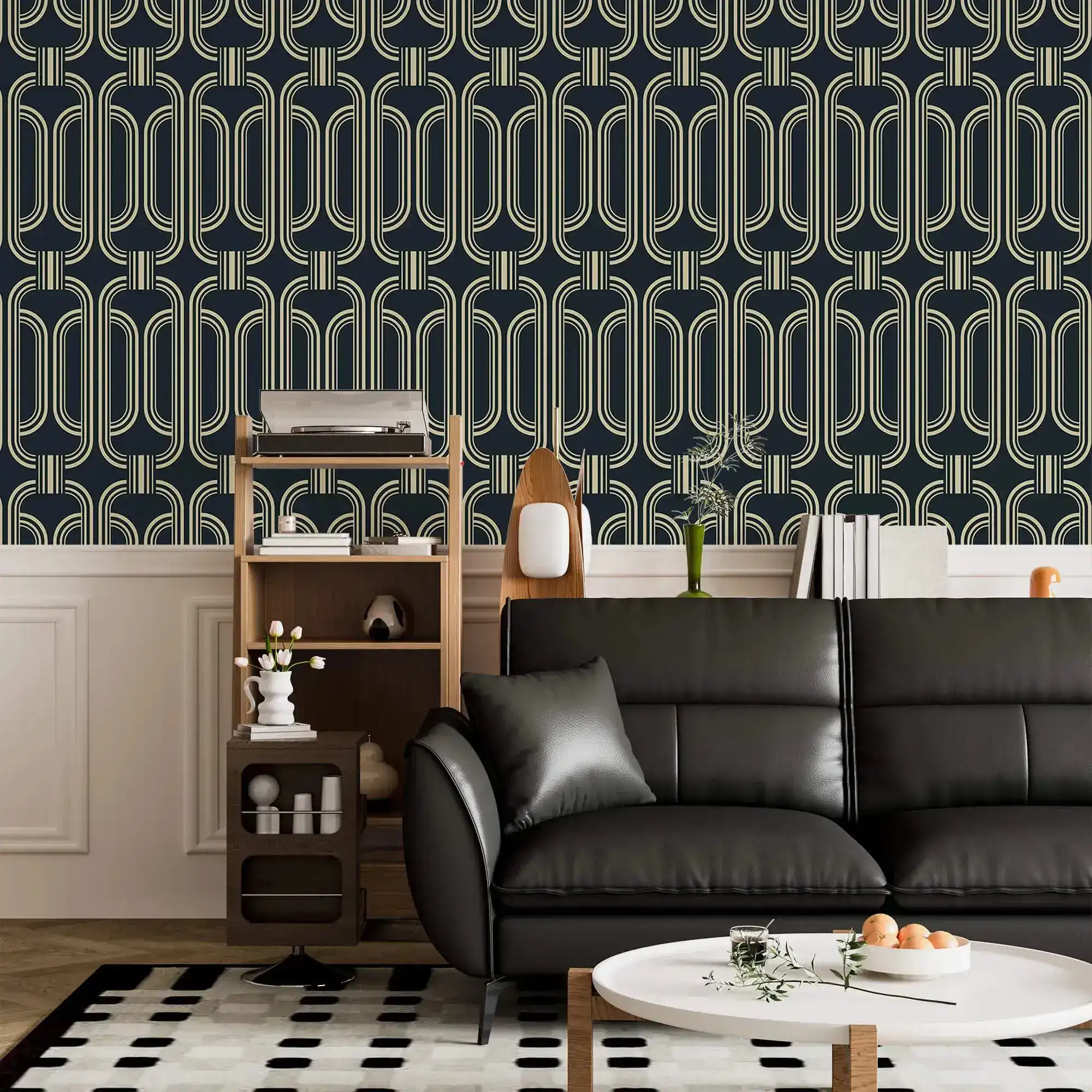 Deco Geometric Repeat Wallpaper - Image 5