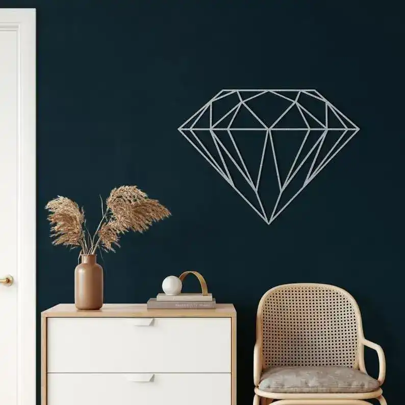 Diamond Shaped Metal Wall Hanging Decor - Image 5
