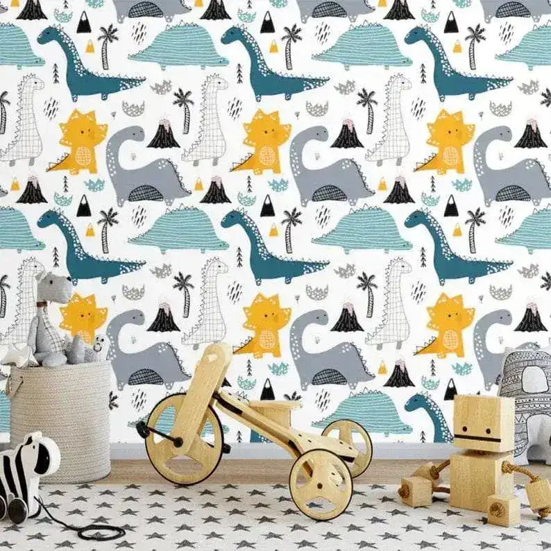 Dinosaur World Illustrated Wallpaper - Image 7