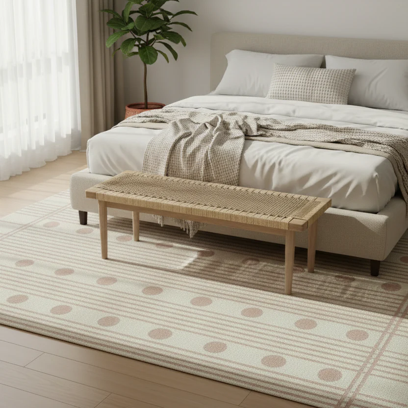 Dots and Lines Hand Tufted Wool Rug - Image 2