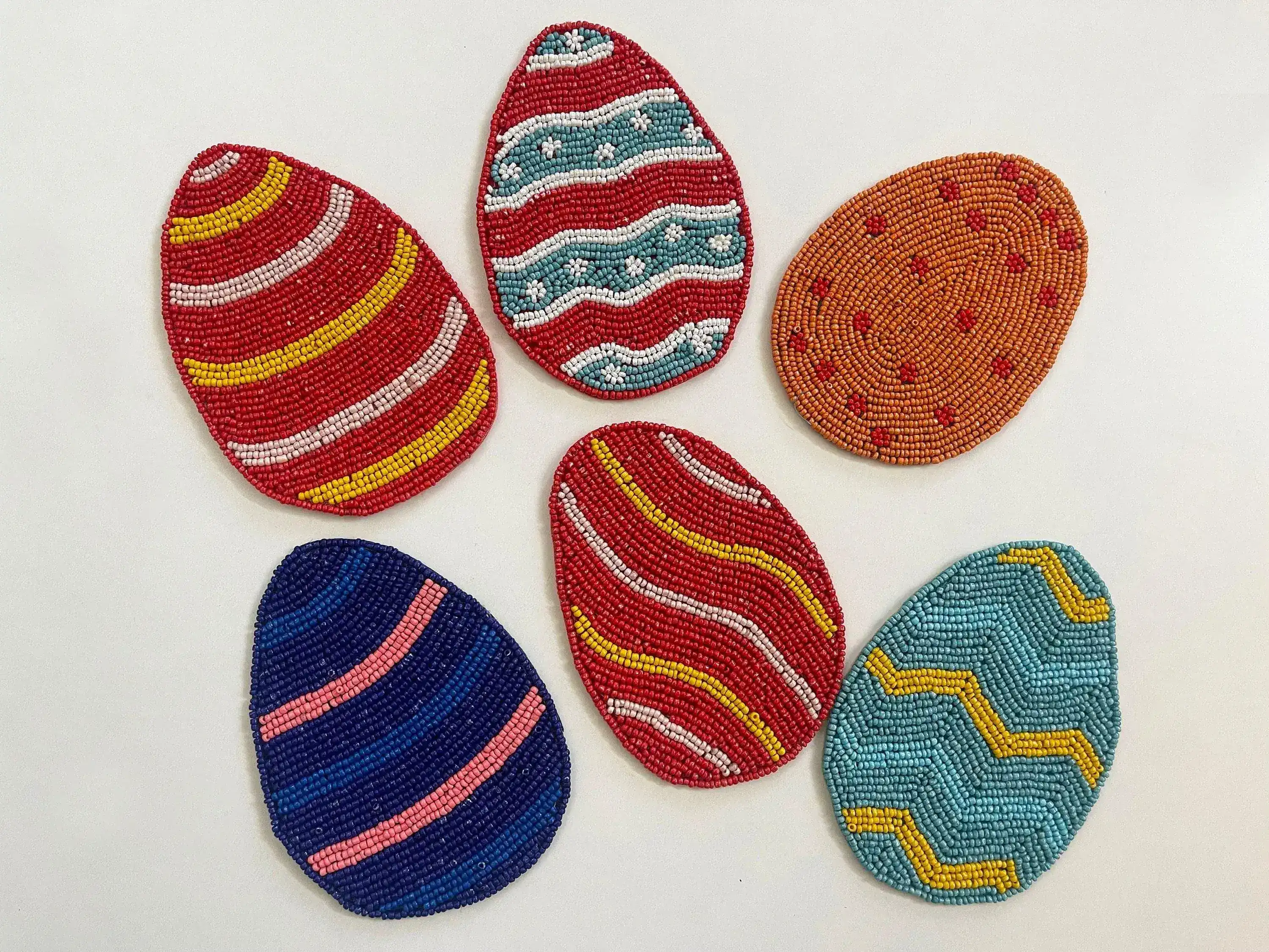 Easter Egg Bead Coasters - Set of 6 - Image 3