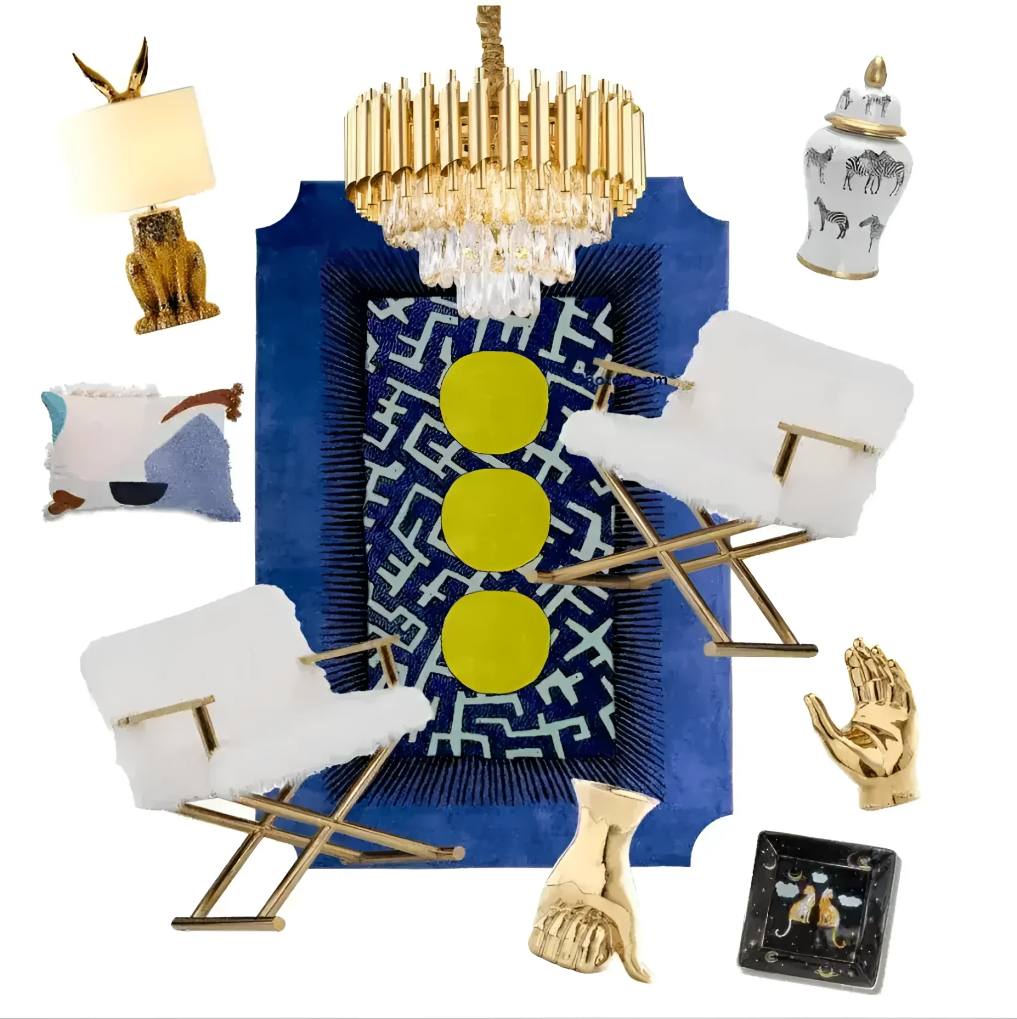 Edged Valley of the Suns Hand Tufted Wool Rug - Blue - Image 5
