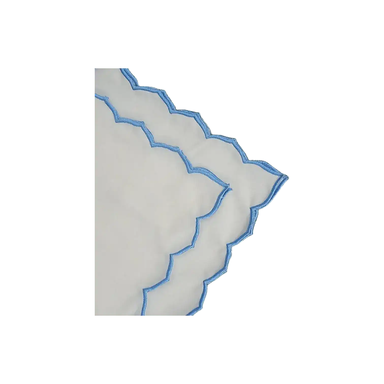 Edgy Scallop Trim White Cotton Napkins - Image 8