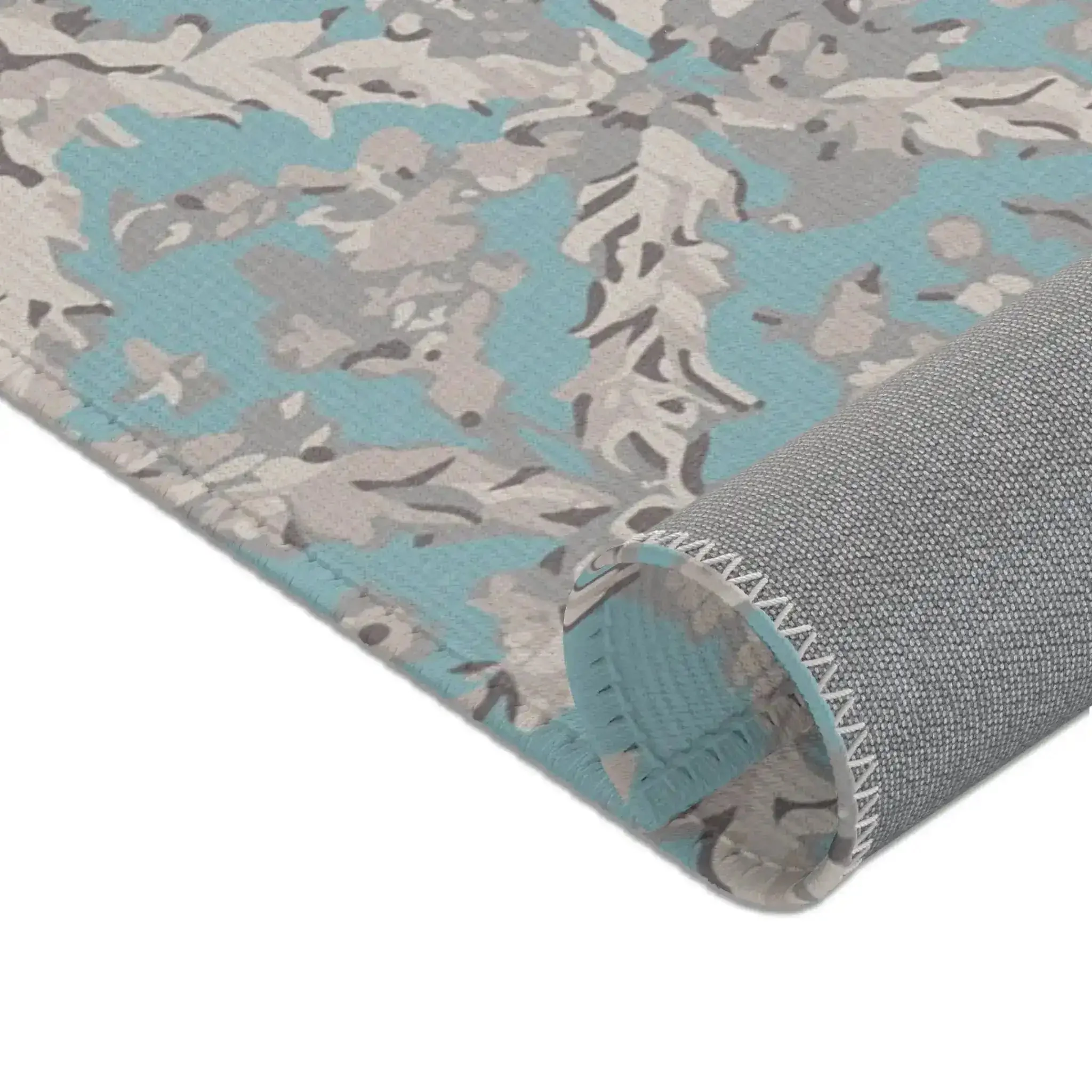 Elegant Sky Blue Floral Accent Rug - Image 4