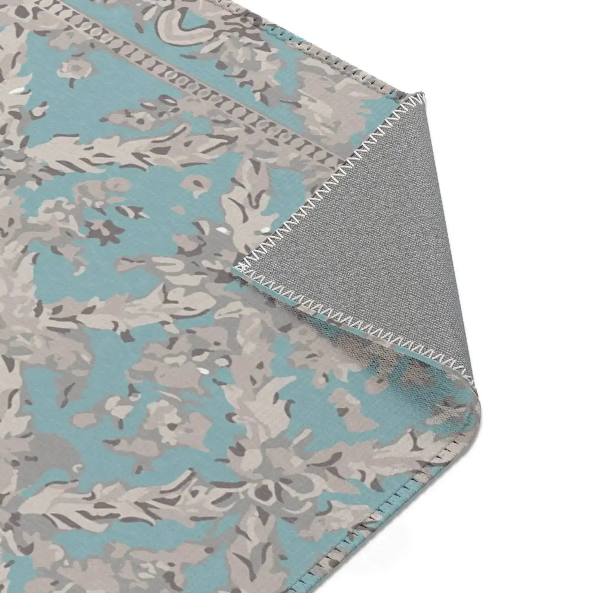 Elegant Sky Blue Floral Accent Rug - Image 5