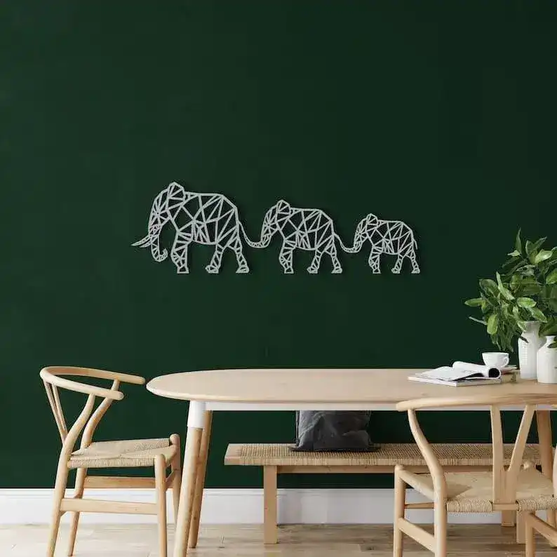Elephant Family Metal Wall Hanging Decor - Image 6