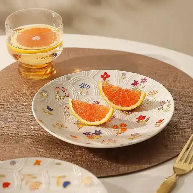 Embossed Shell Floral Plate - Image 3