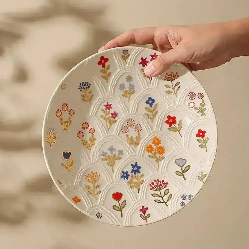 Embossed Shell Floral Plate - Image 4