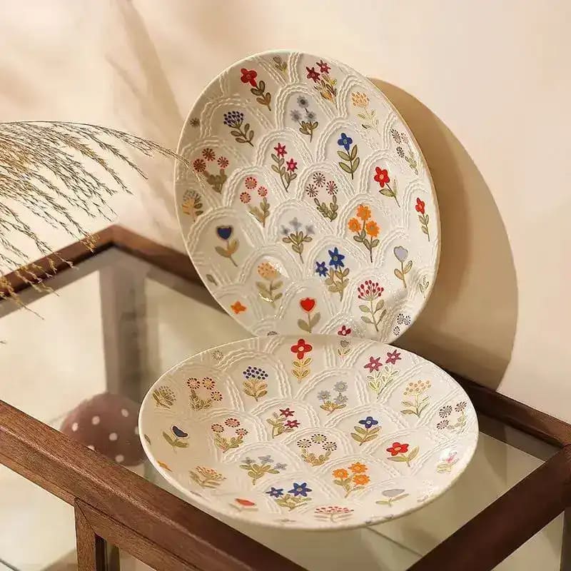 Embossed Shell Floral Plate - Image 5